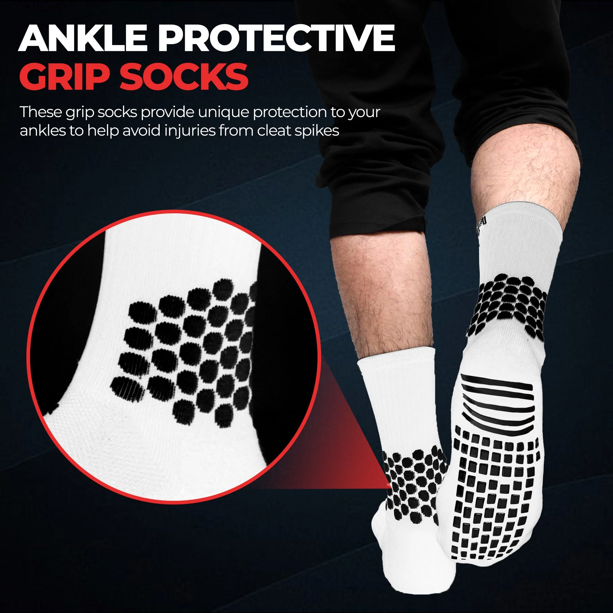 Soccer Grip Socks with Cushioned Ankle Protection - Image 6