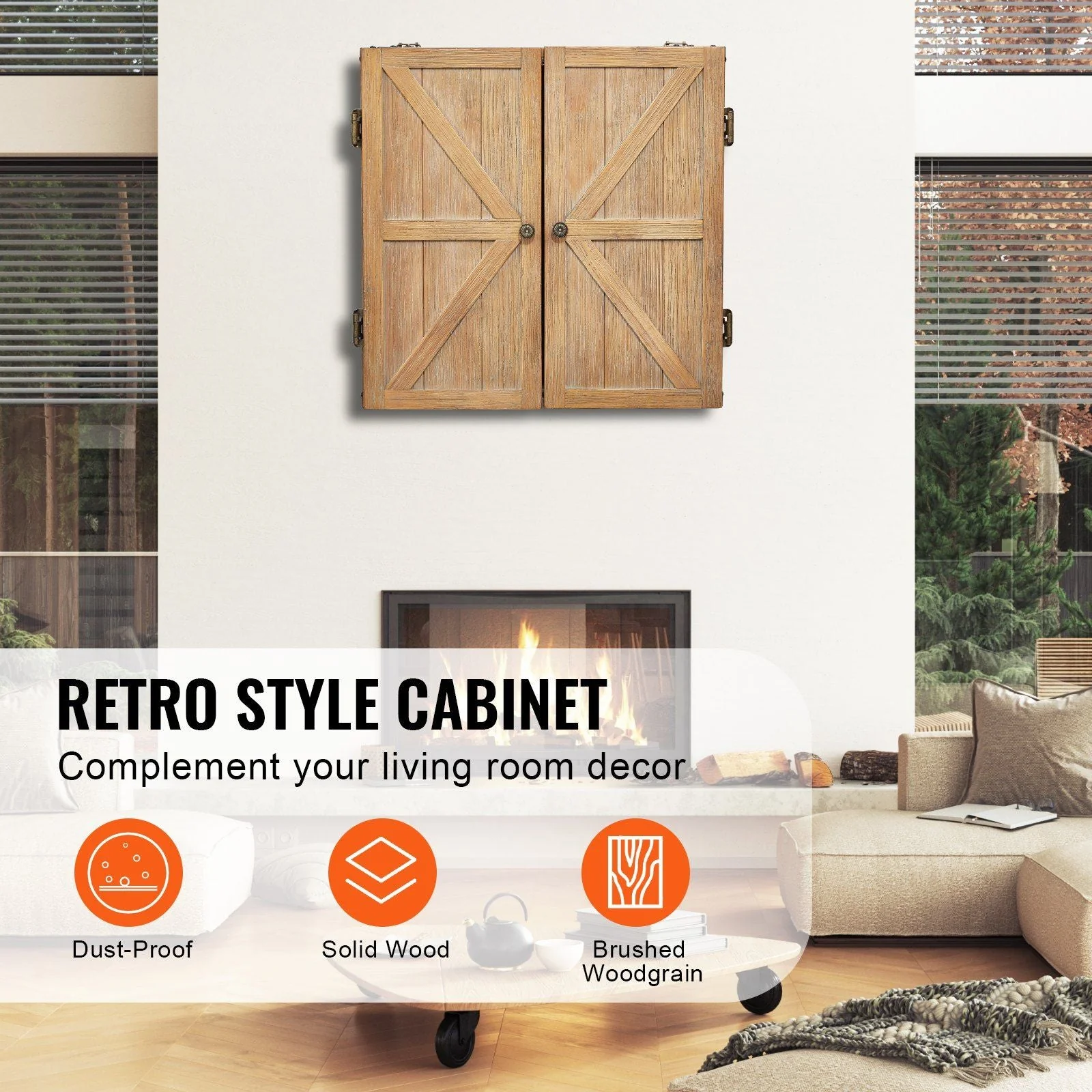 Solid Wood Dartboard Cabinet Official Size (Dart board Not Included) - Image 5