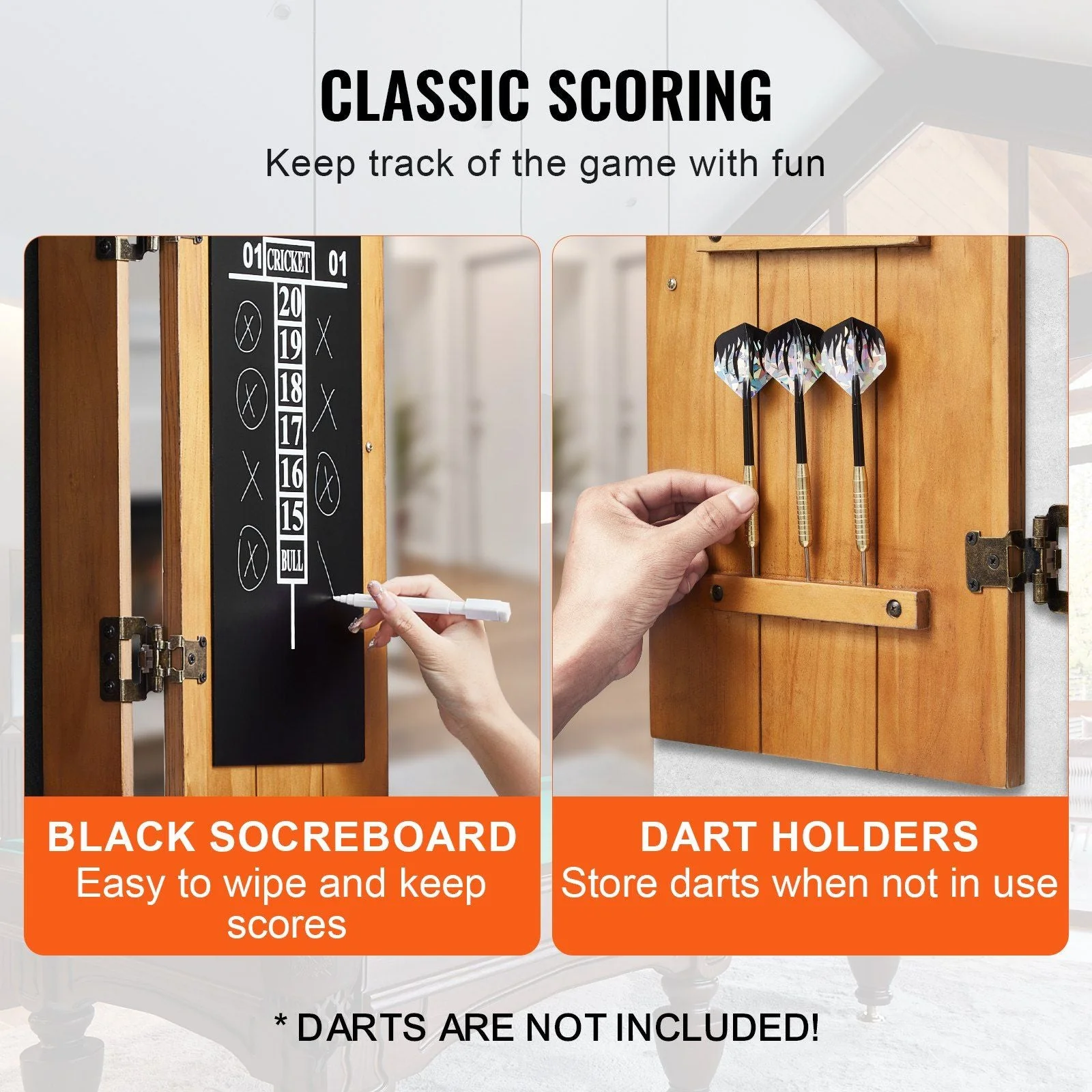 Solid Wood Dartboard Cabinet Official Size (Dart board Not Included) - Image 6