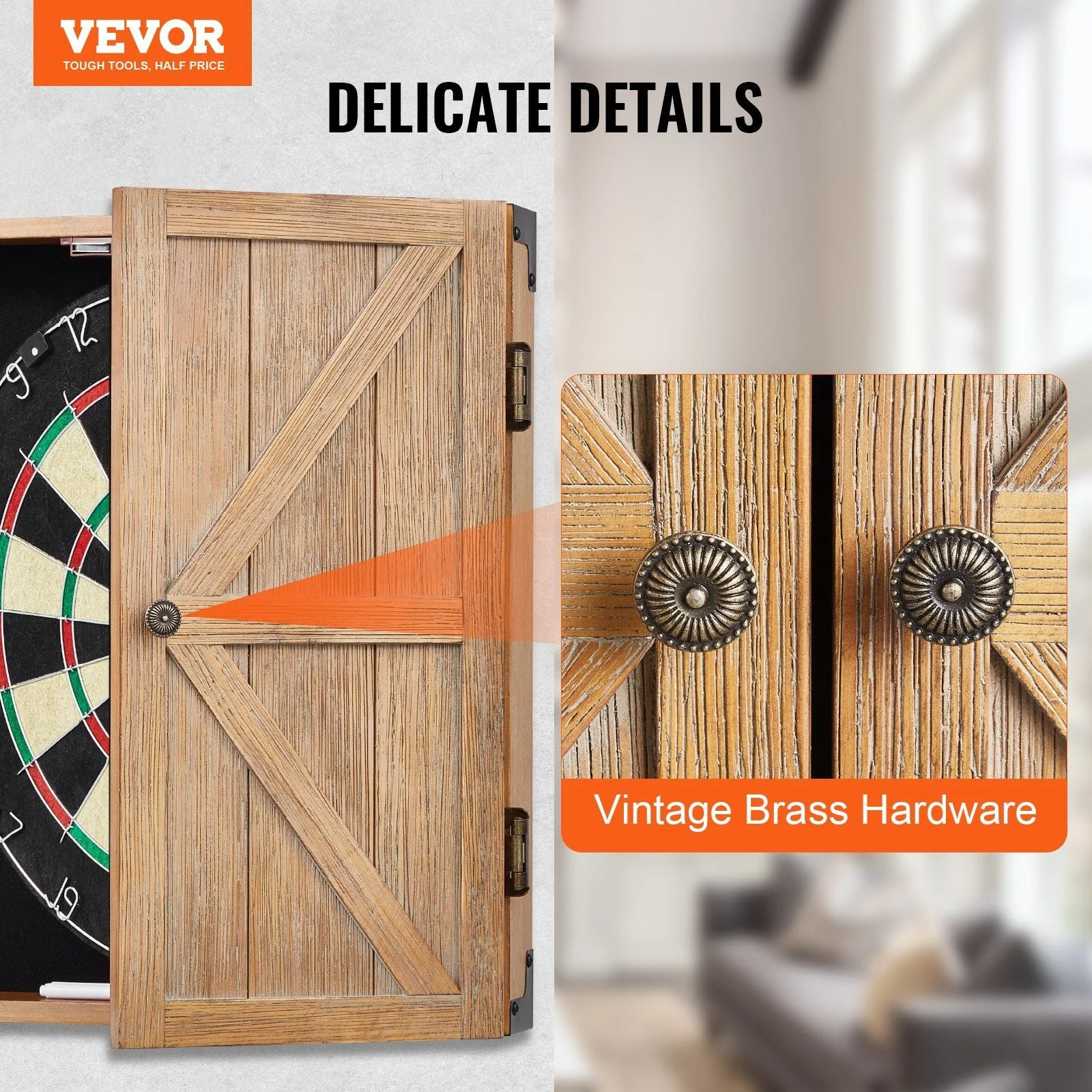 Solid Wood Dartboard Cabinet Official Size (Dart board Not Included) - Image 7
