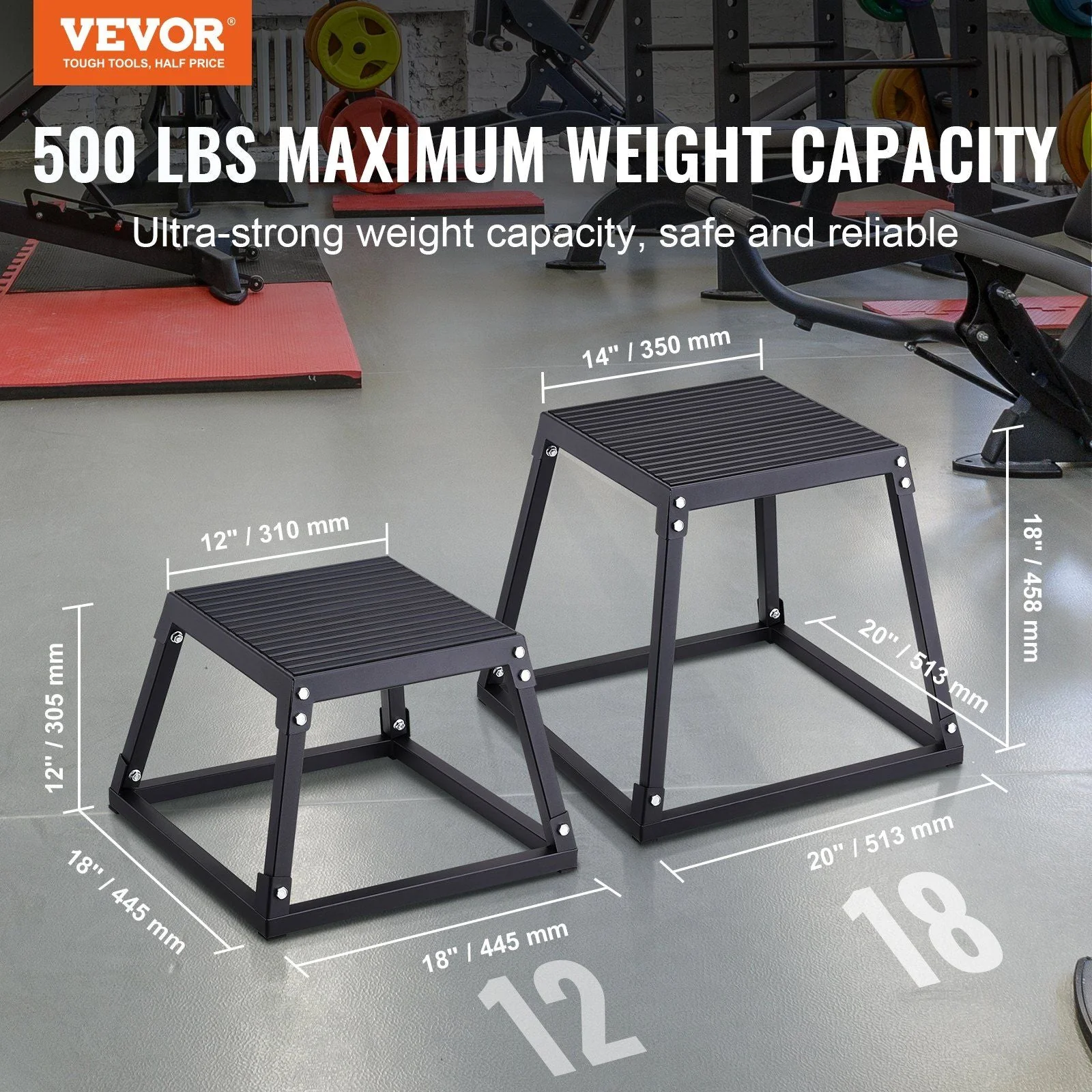 Steel 12 Inch Plyometric Jump Box for Agility Training - Image 2