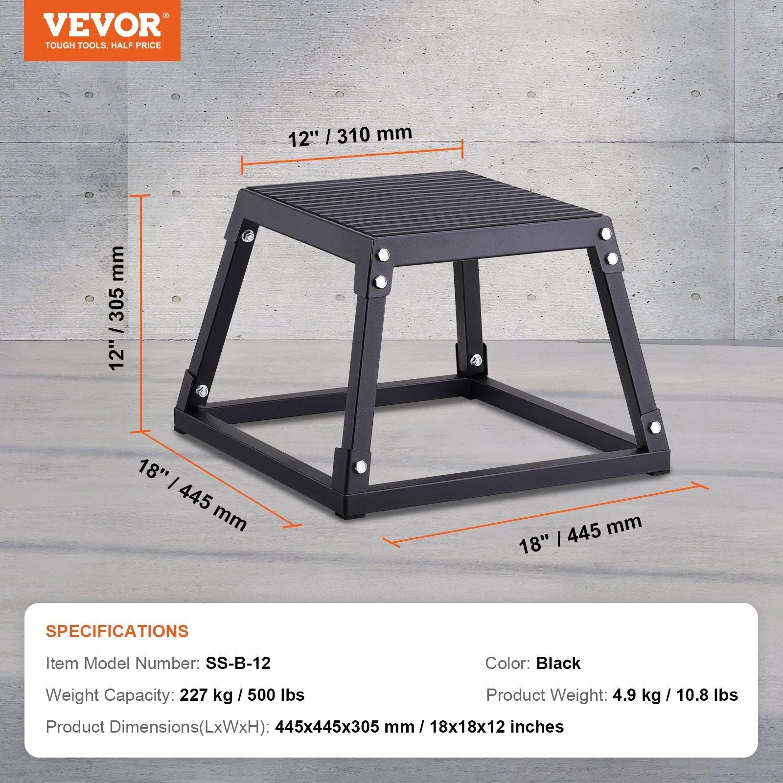 Steel 12 Inch Plyometric Jump Box for Agility Training - Image 7