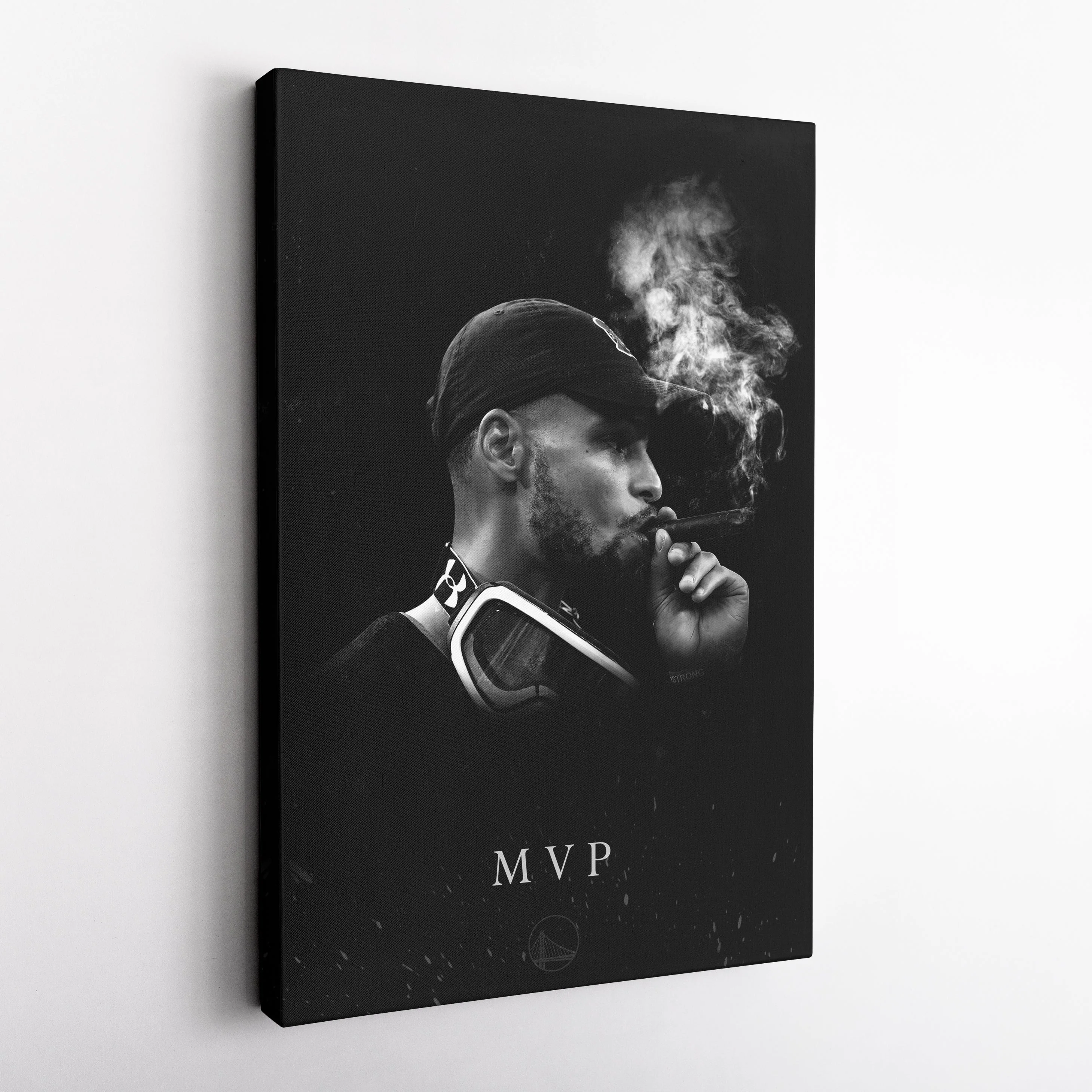 Stephen Curry Cigar NBA Champion Canvas Wall Art - Image 5