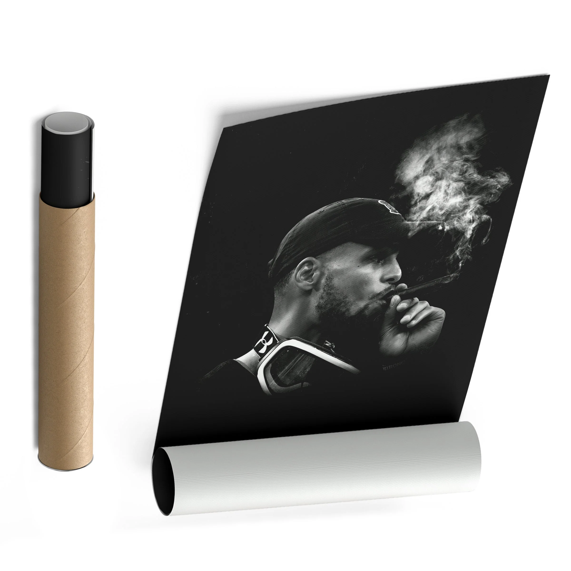 Stephen Curry Cigar NBA Champion Canvas Wall Art - Image 8