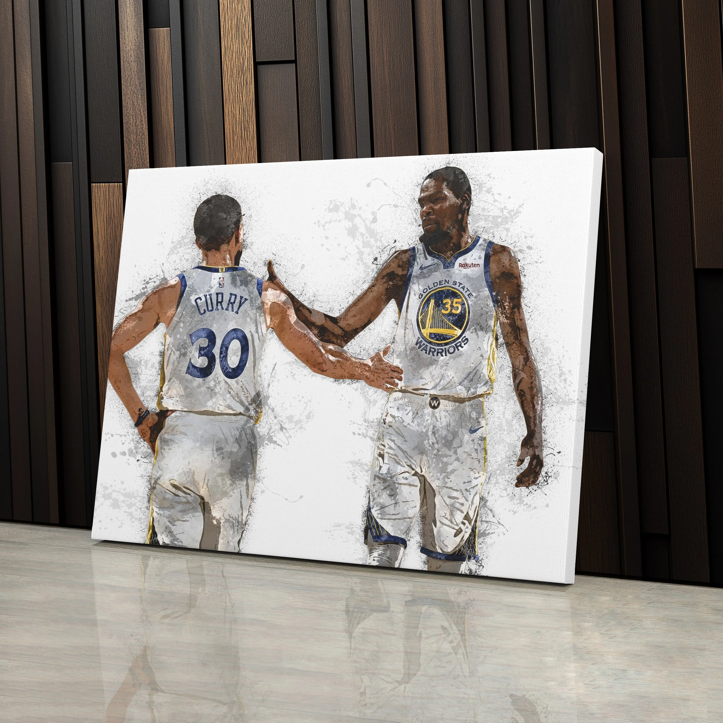 Stephen Curry & Kevin Durant Canvas Art – Golden State Warriors Wall Decor - Image 3