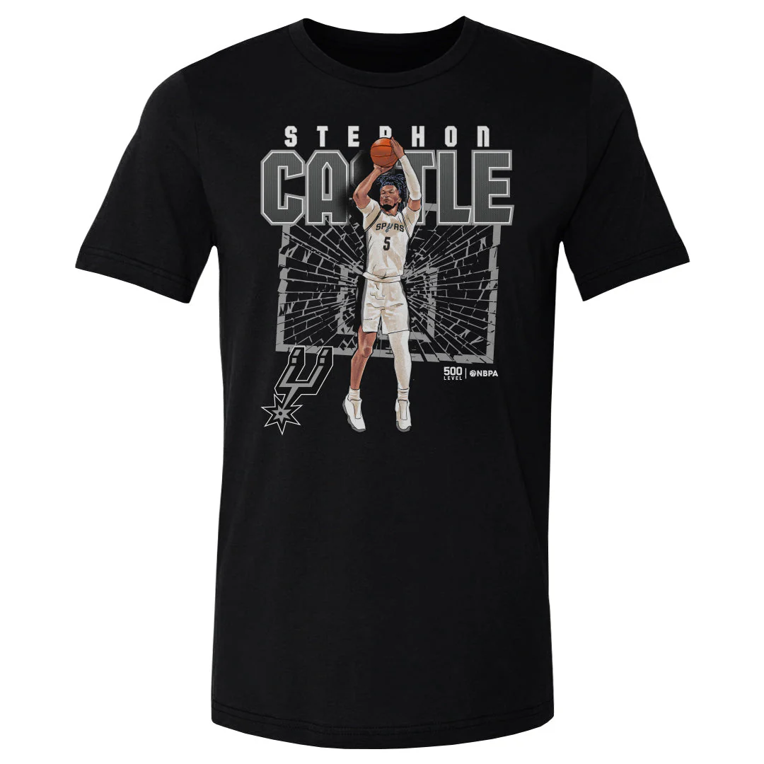 Stephon Castle San Antonio Spurs Shattered Wht Men's T-Shirt