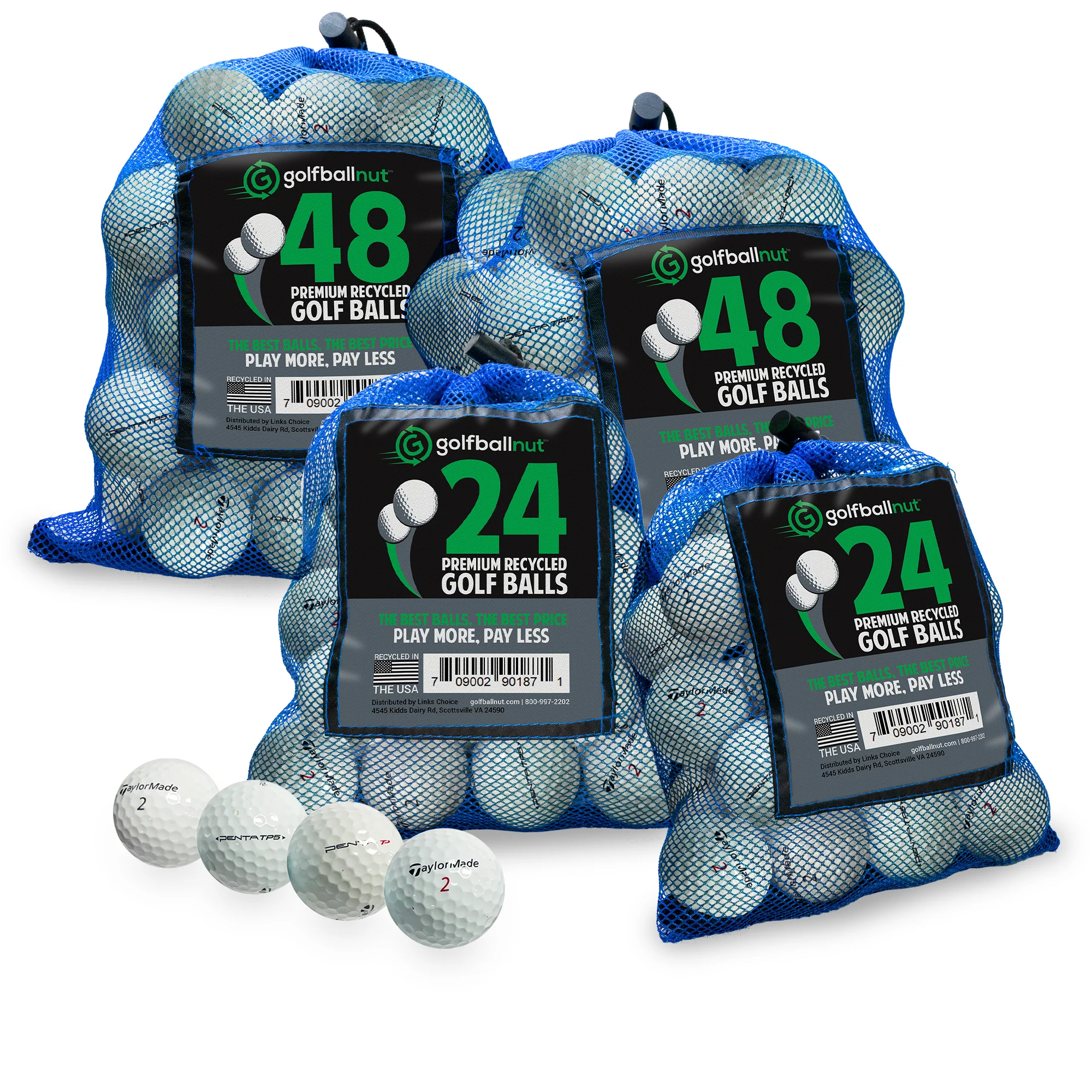 TaylorMade TP Penta Mix Select Used Golf Balls (Bulk Mesh Bags)