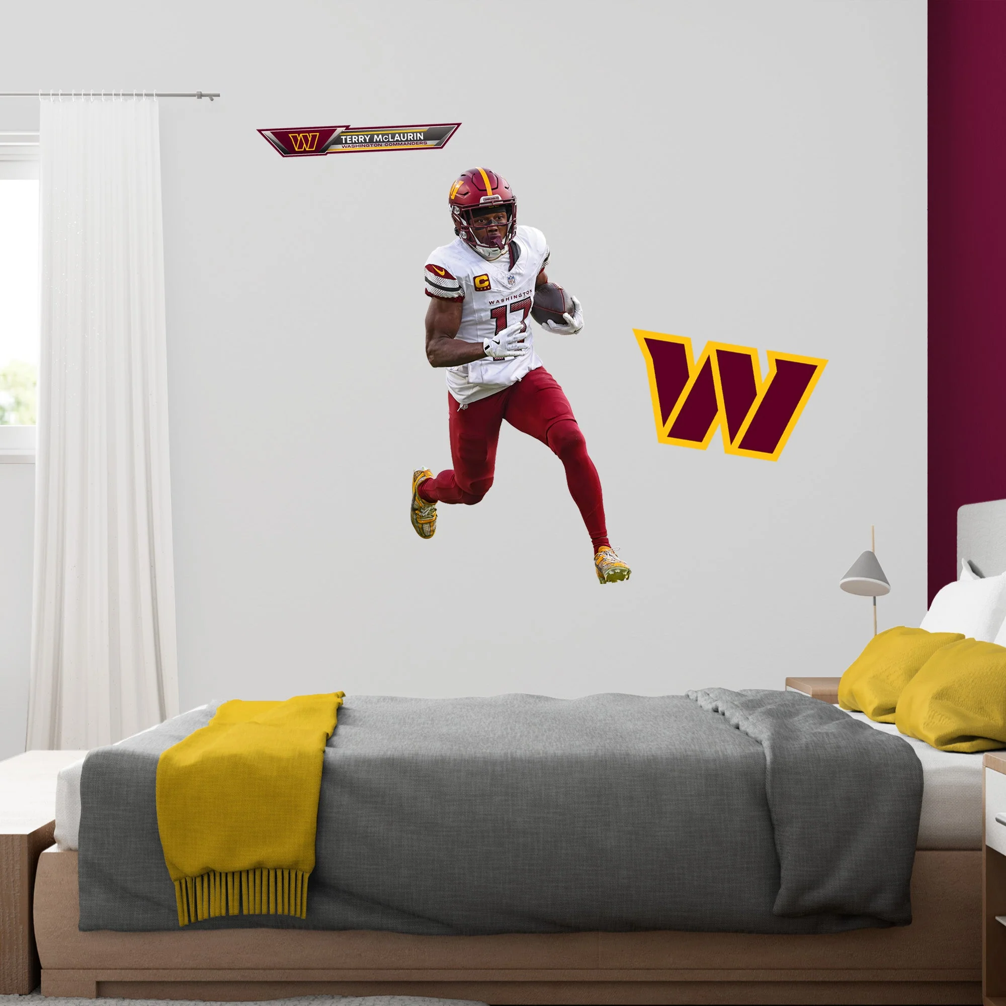 Washington Commanders Terry McLaurin RealBig Collection Reusable Vinyl Wall Decals - Image 5