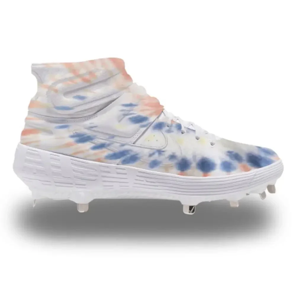 "Tie-Dye" Nike Alpha Huarache Elite 2 Mid Cleats - Image 3