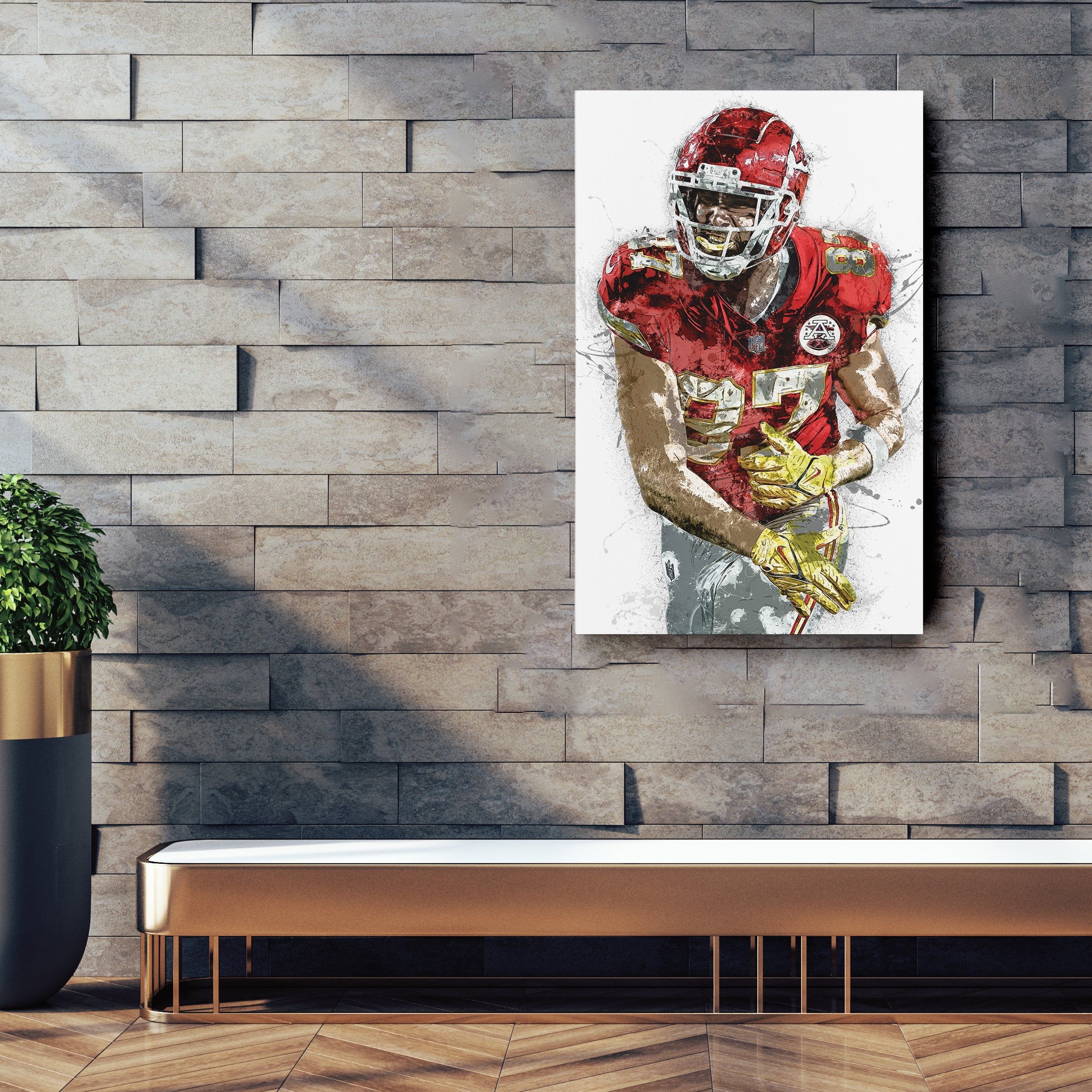 Travis Kelce Canvas Art – Kansas City Chiefs Wall Decor - Image 2