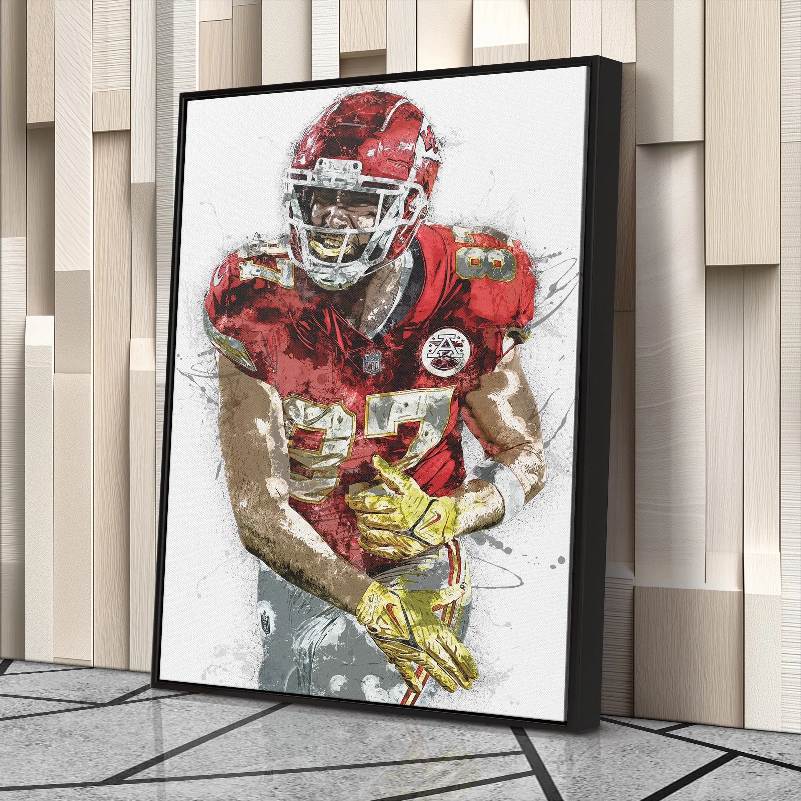 Travis Kelce Canvas Art – Kansas City Chiefs Wall Decor - Image 4