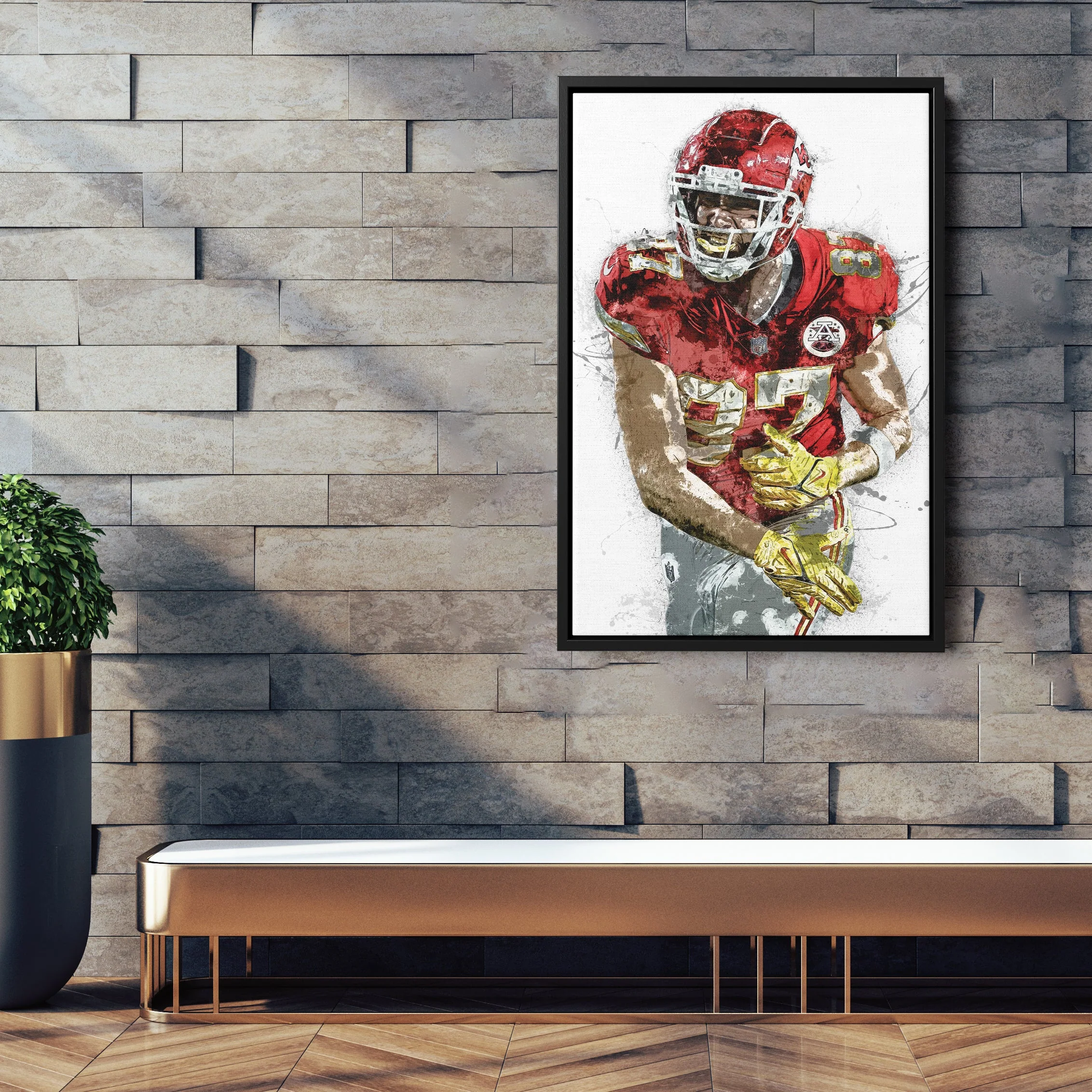 Travis Kelce Canvas Art – Kansas City Chiefs Wall Decor - Image 6