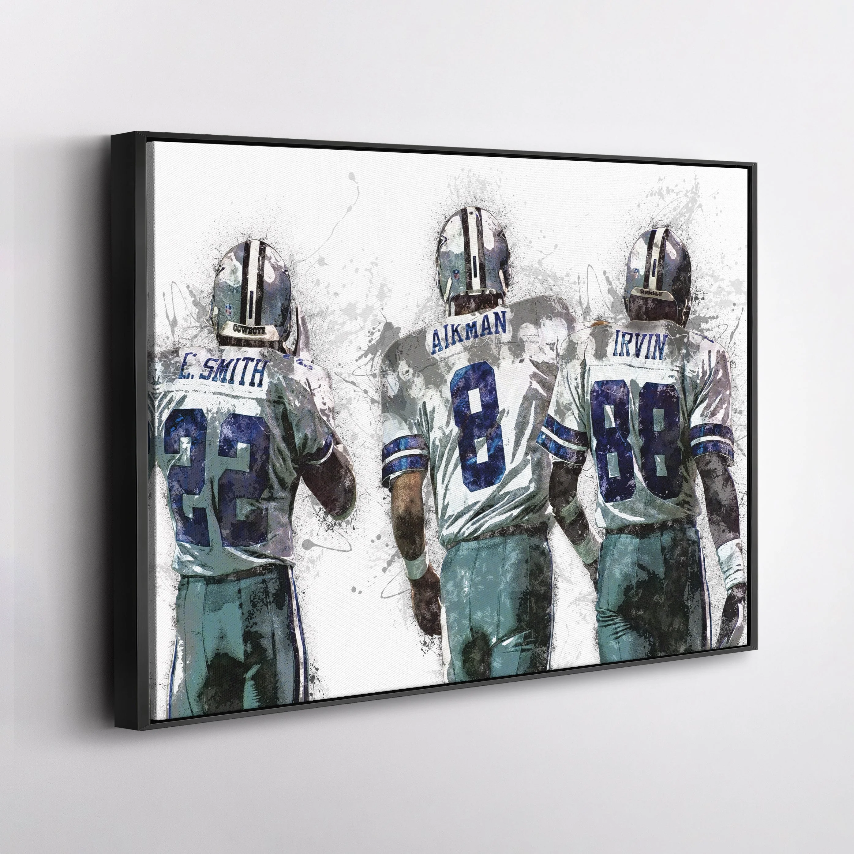 Troy Aikman, Michael Irvin & Emmitt Smith Canvas Art - Dallas Cowboys Wall Decor