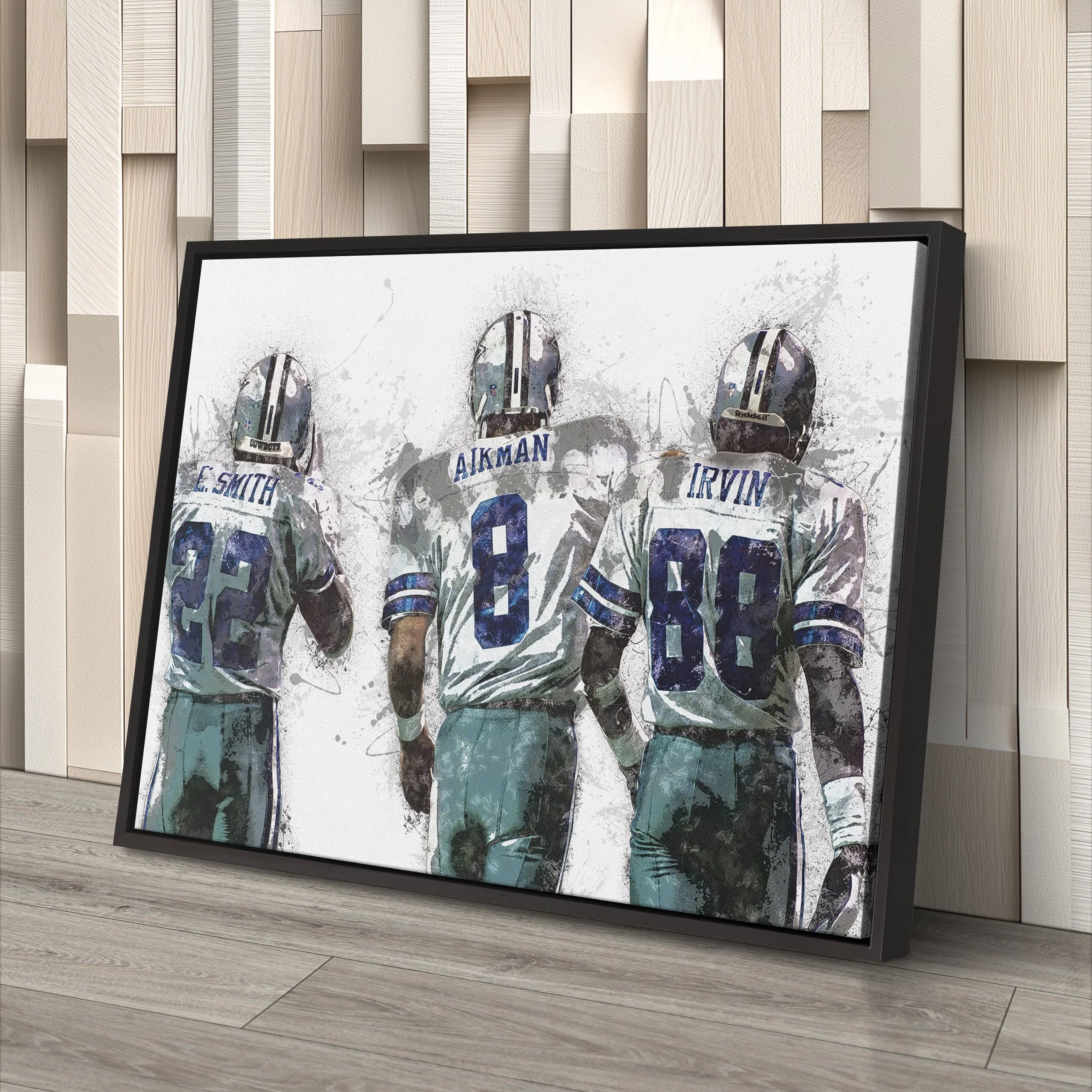 Troy Aikman, Michael Irvin & Emmitt Smith Canvas Art - Dallas Cowboys Wall Decor - Image 4