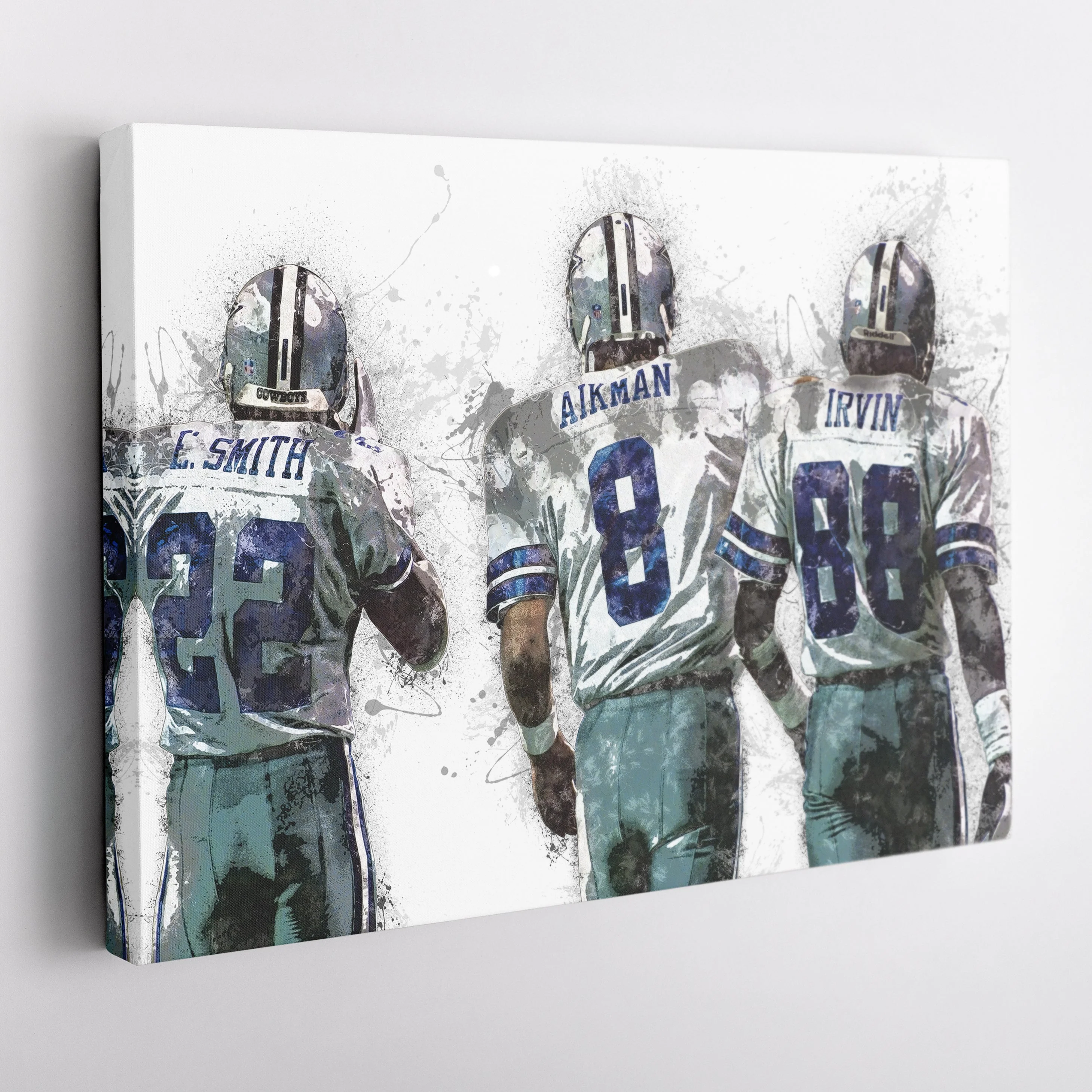 Troy Aikman, Michael Irvin & Emmitt Smith Canvas Art - Dallas Cowboys Wall Decor - Image 5