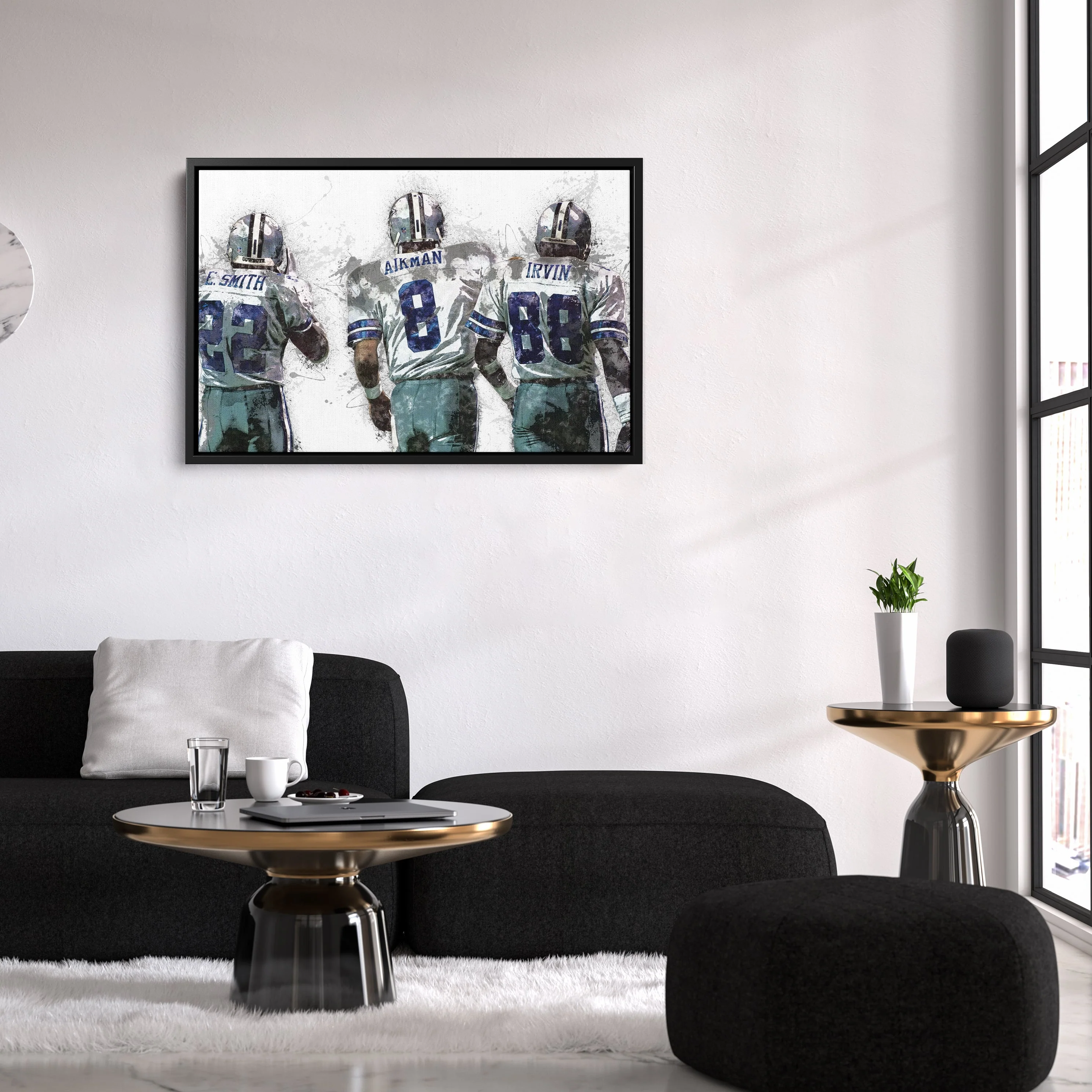 Troy Aikman, Michael Irvin & Emmitt Smith Canvas Art - Dallas Cowboys Wall Decor - Image 6