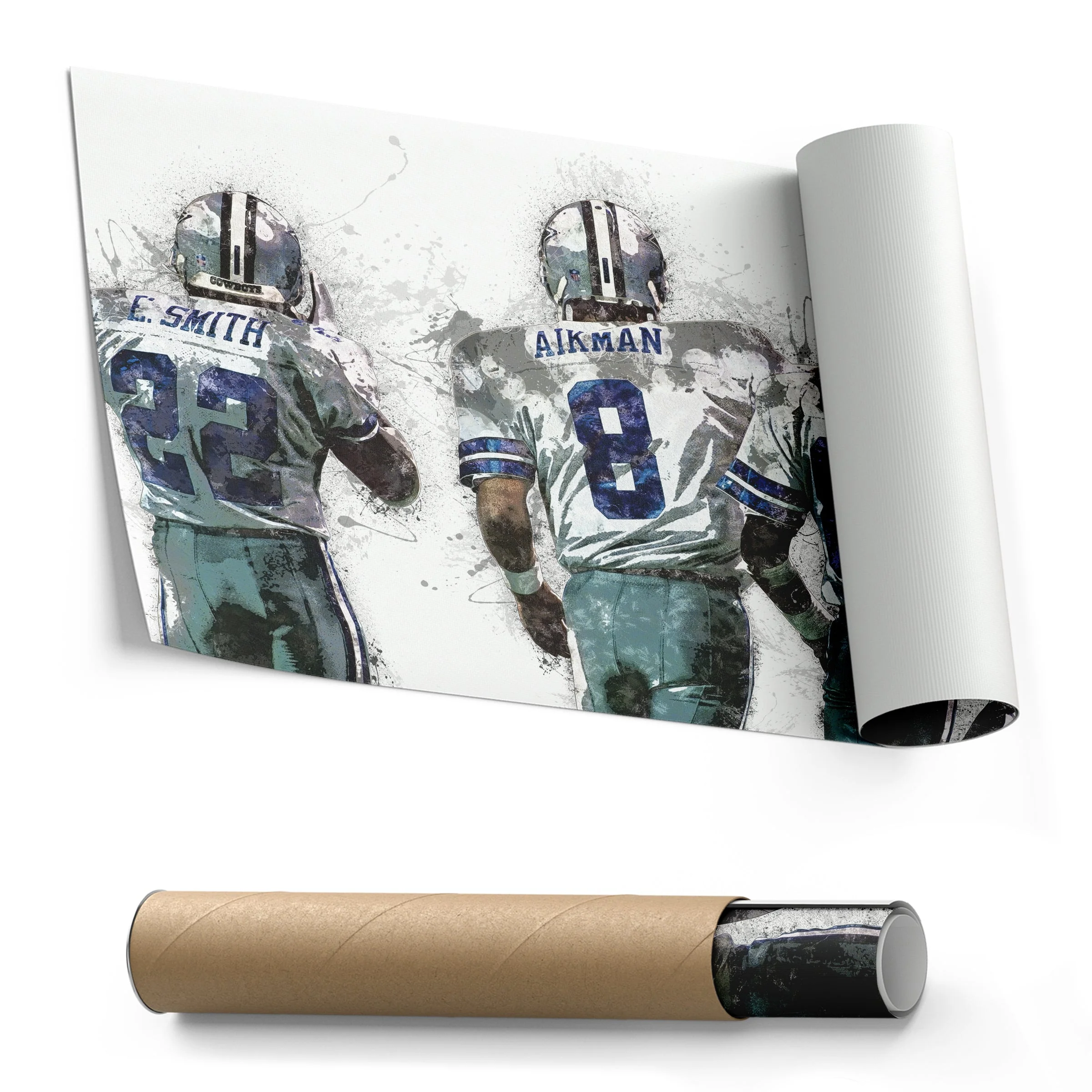 Troy Aikman, Michael Irvin & Emmitt Smith Canvas Art - Dallas Cowboys Wall Decor - Image 8