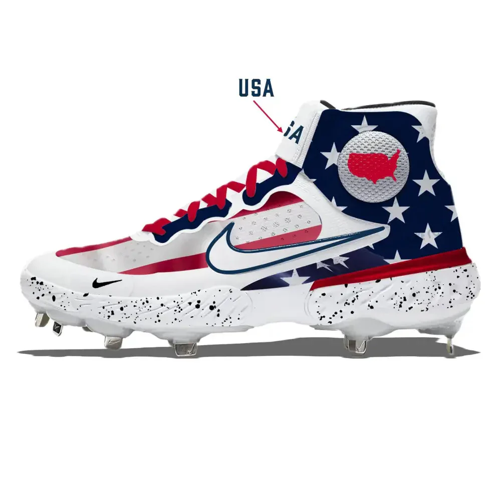 "USA" Nike Alpha Huarache Elite 3 Mid Cleats - Image 2