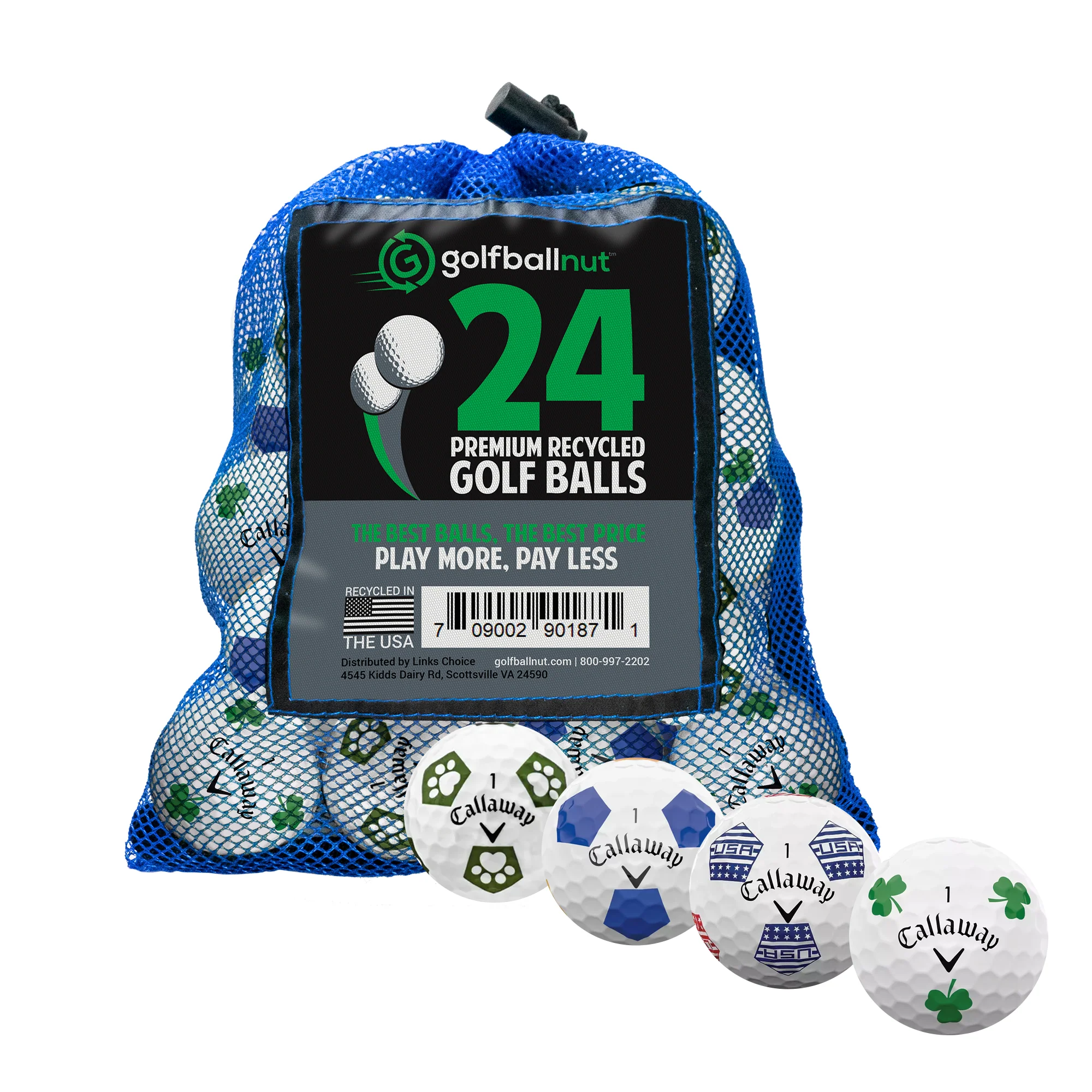 Used Callaway Chromesoft Truvis Mix Golf Balls - Bulk Mesh Bags - Image 2