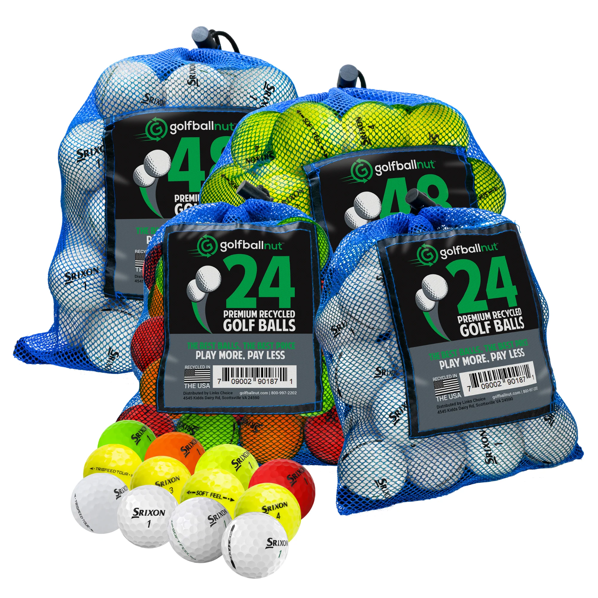 Used Srixon Mix Golf Balls (Bulk Mesh Bags)