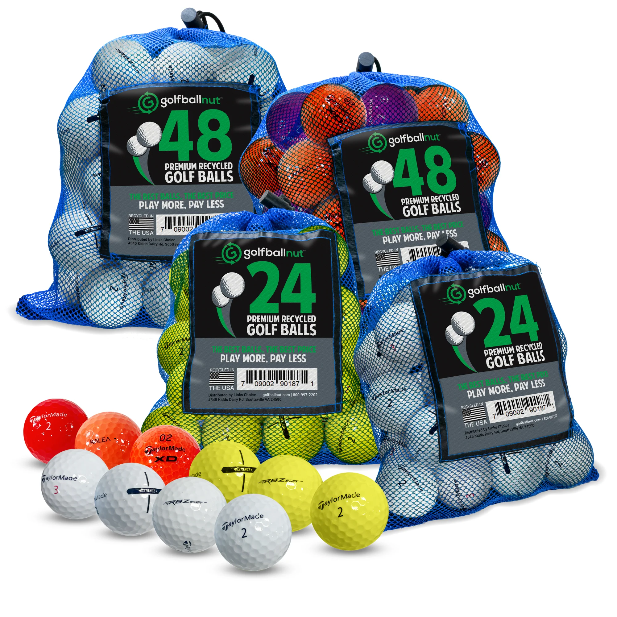 Used Taylormade Mix Golf Balls (Bulk Mesh Bags)