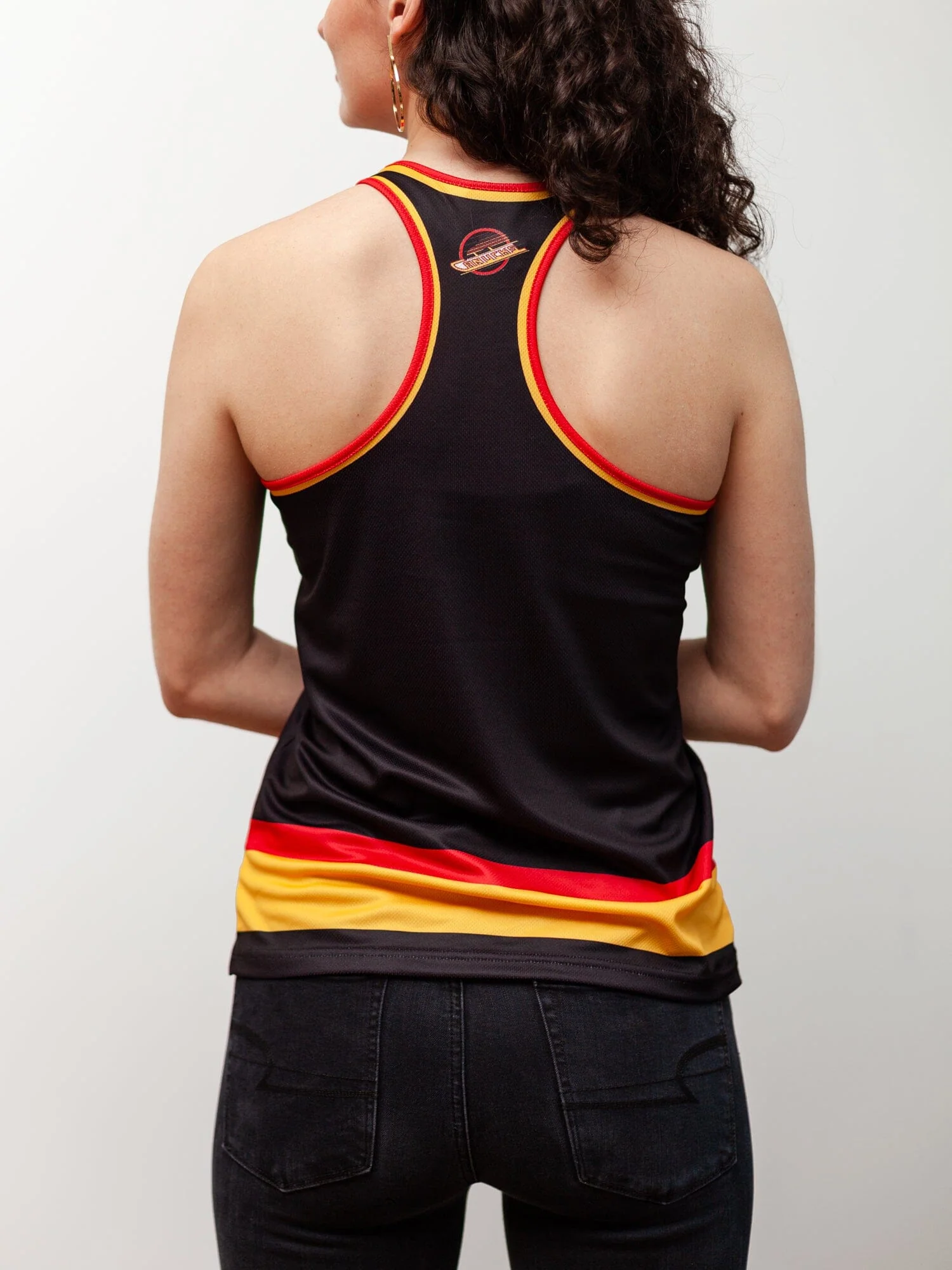 Vancouver Canucks Retro Alternate Women's Racerback Hockey Tank - Image 2