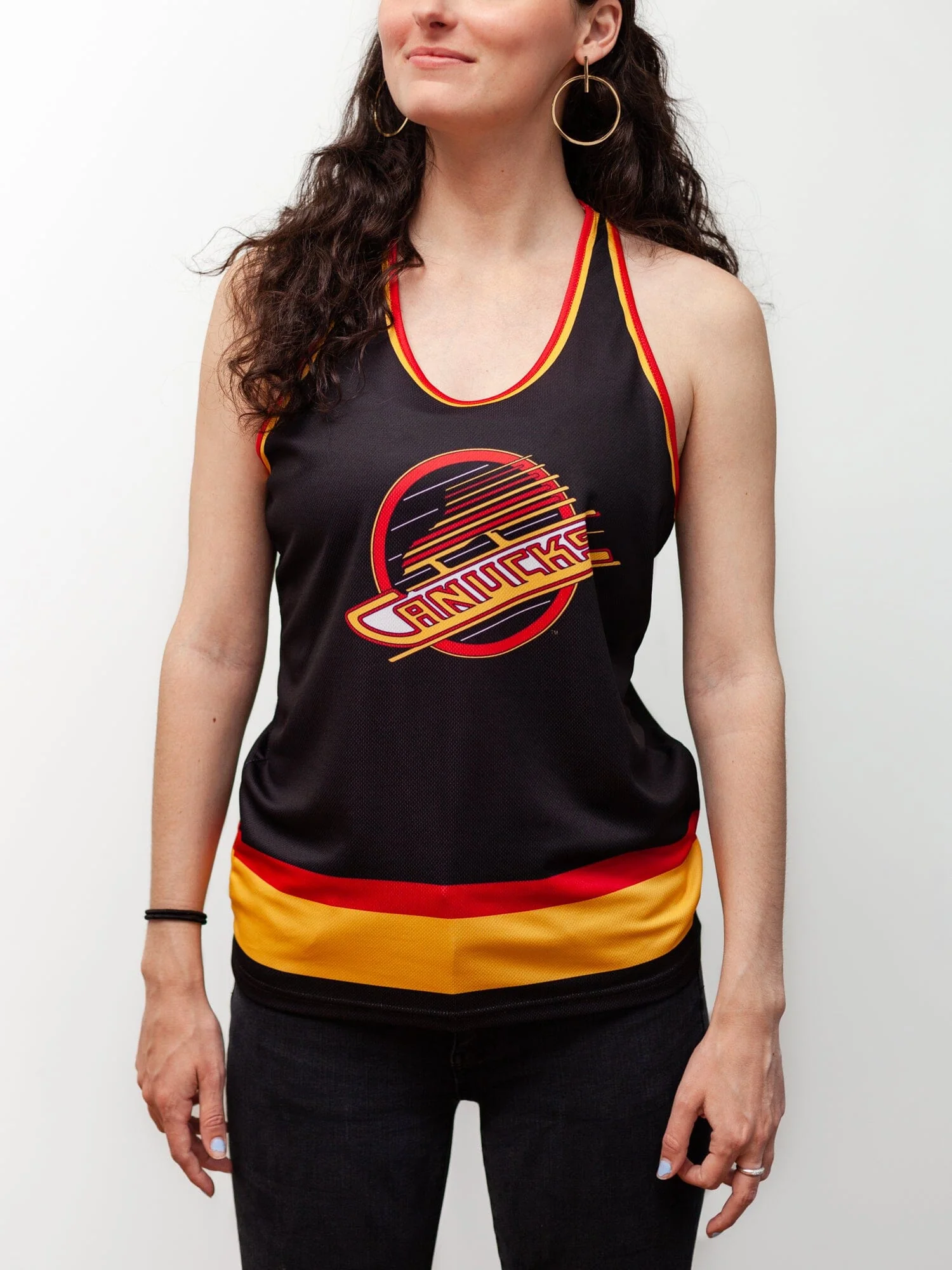 Vancouver Canucks Retro Alternate Women's Racerback Hockey Tank - Image 3