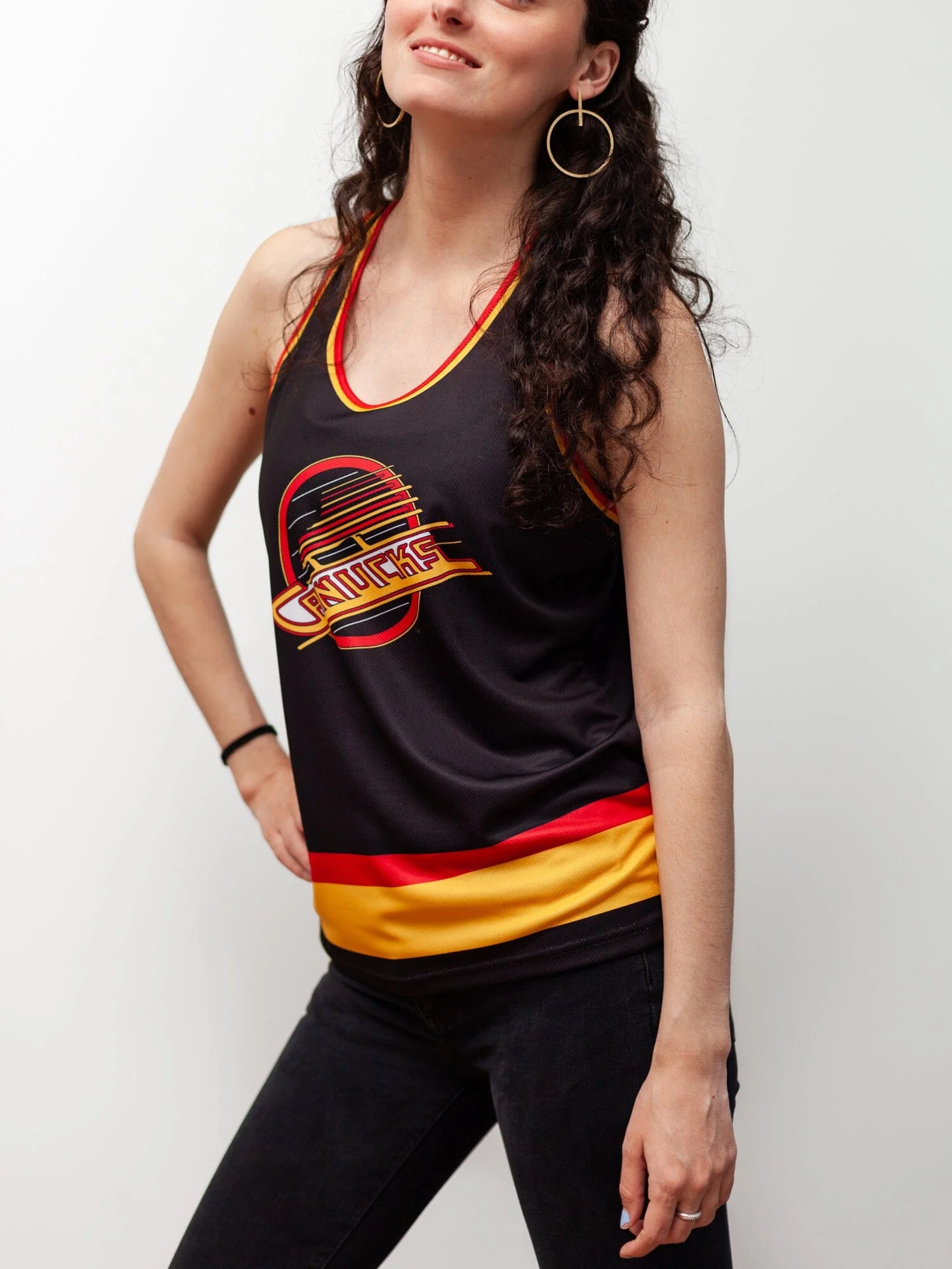 Vancouver Canucks Retro Alternate Women's Racerback Hockey Tank - Image 5