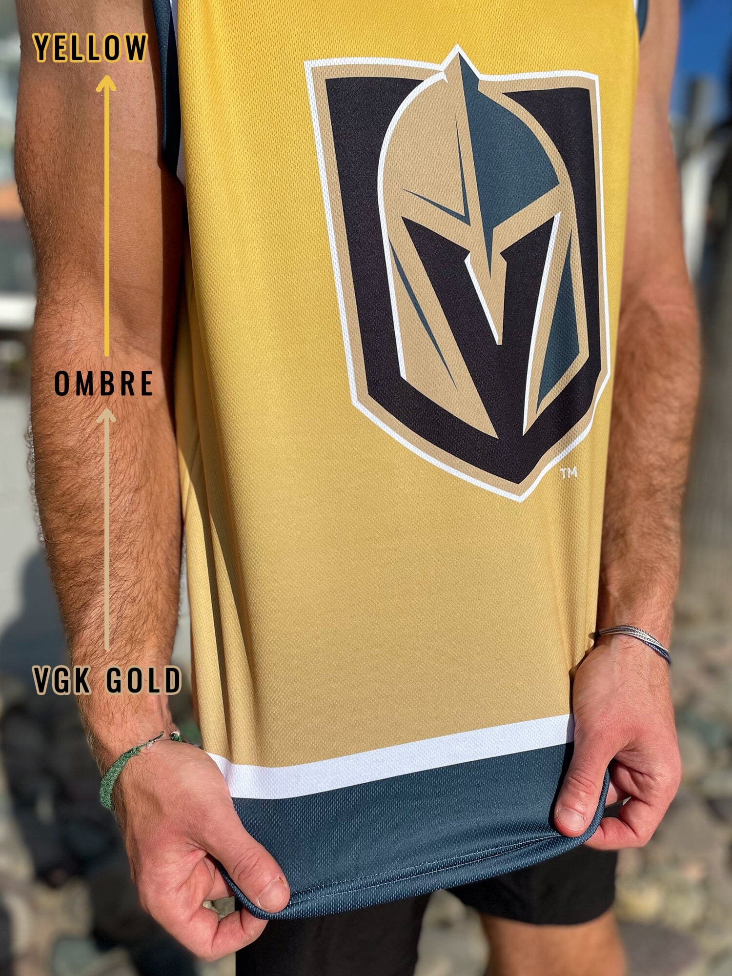 Las Vegas Golden Knights Championship Gold Ombré Hockey Tank - Image 8