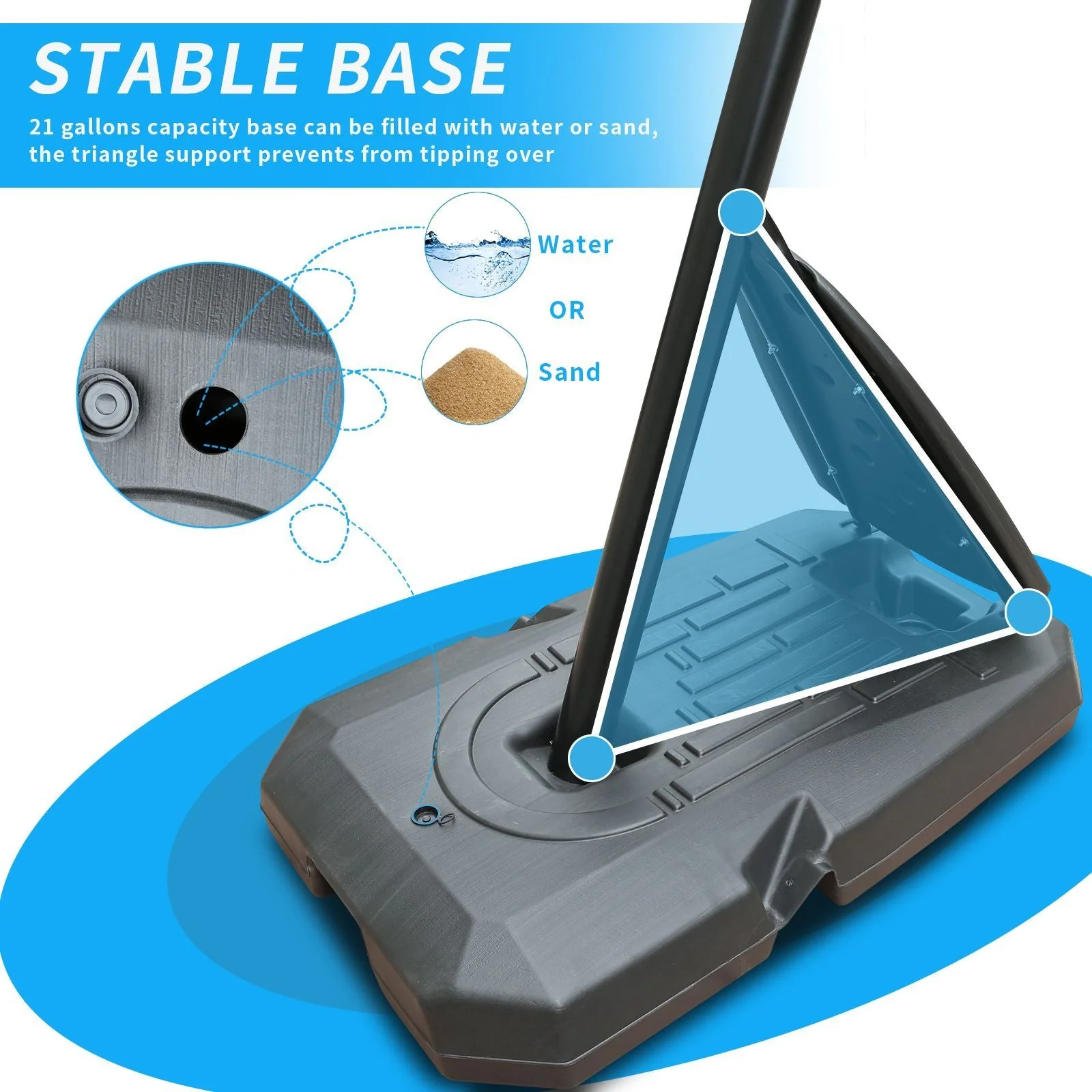 Portable Indoors & Outdoors Basketball Hoop - Image 6