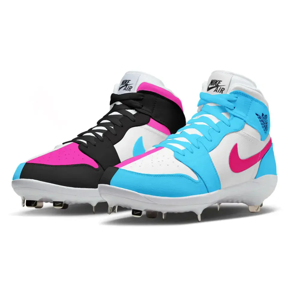 "Vice Homage to Home" Jordan 1 Retro Cleats - Size 9 Mid Top MCS - Image 2