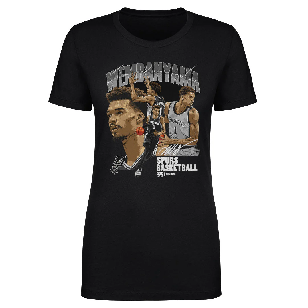 Victor Wembanyama San Antonio Spurs Collage WHT Women's T-Shirt