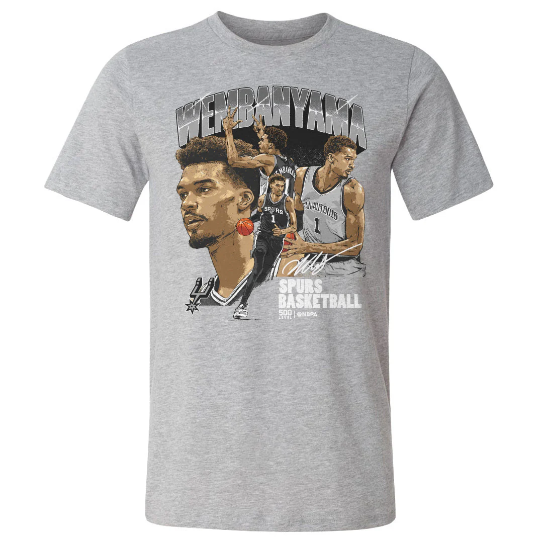Victor Wembanyama San Antonio Spurs Collage WHT Men's T-Shirt - Image 2