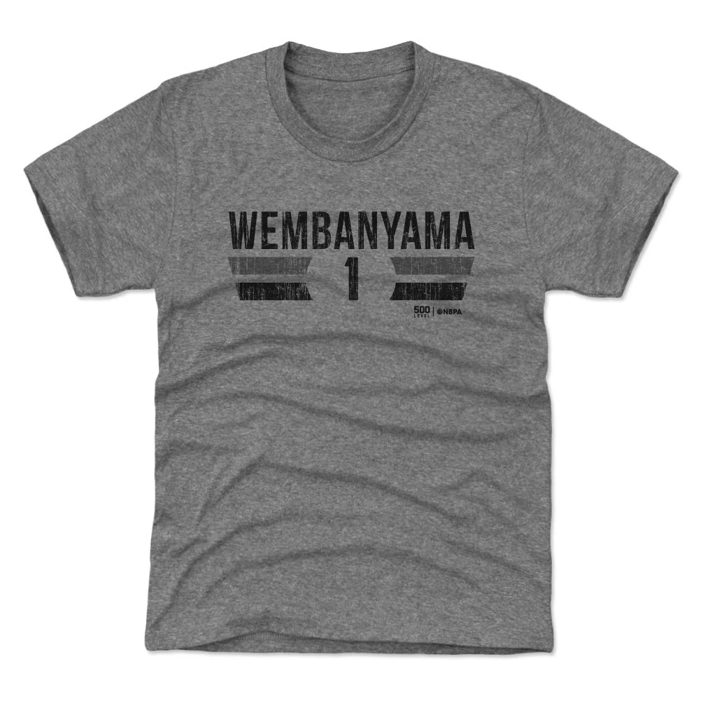 Victor Wembanyama San Antonio Spurs Font Kids T-Shirt - Image 2
