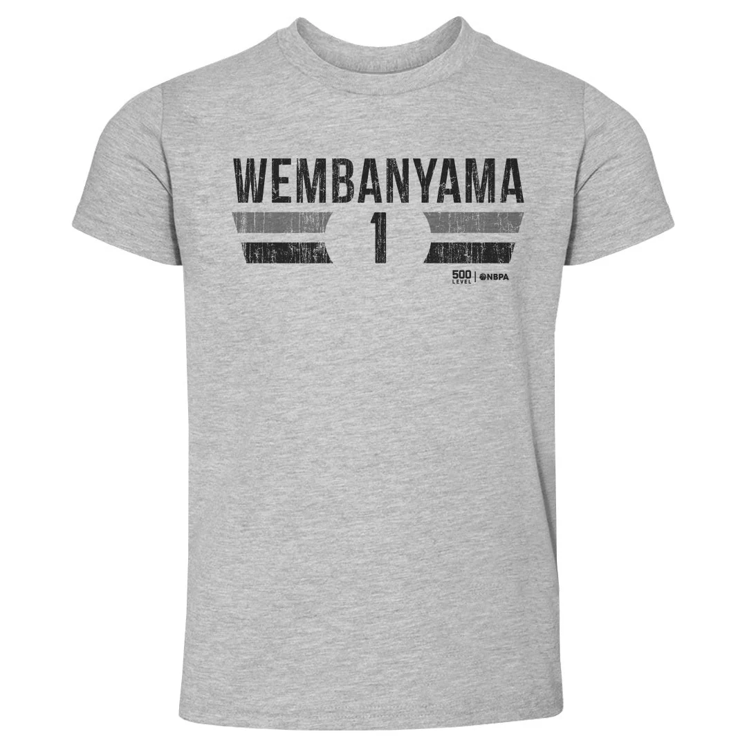 Victor Wembanyama San Antonio Spurs Font Kids T-Shirt - Image 2