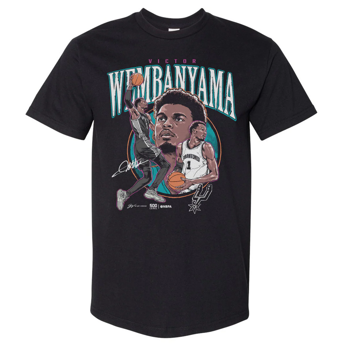 Victor Wembanyama San Antonio Spurs Trio WHT Men's T-Shirt