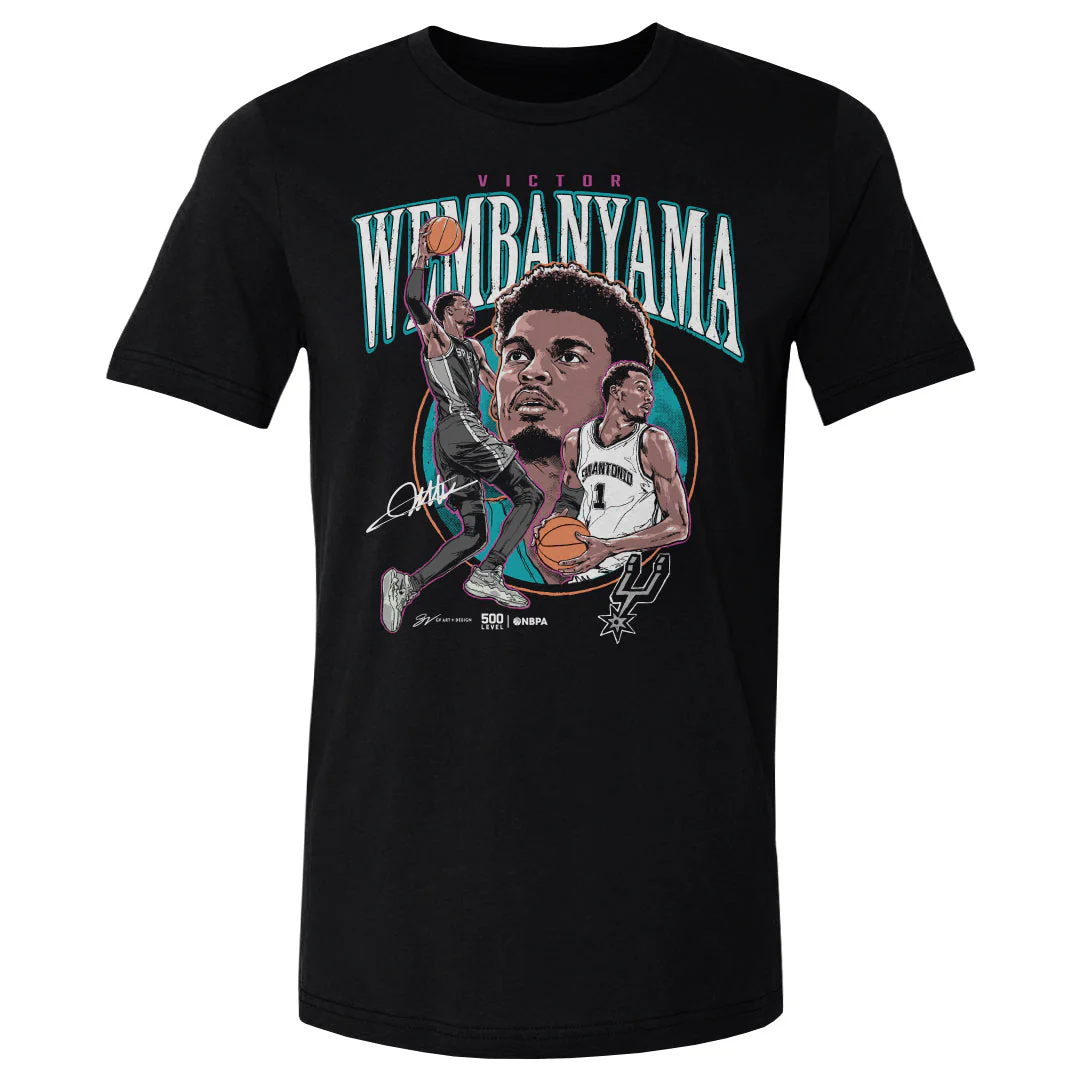 Victor Wembanyama San Antonio Spurs Trio Wht Men's T-Shirt