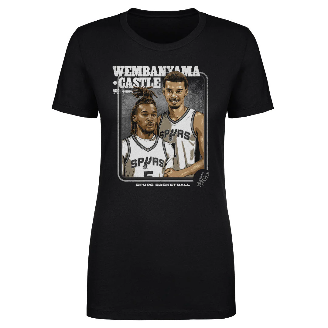 Victor Wembanyama & Stephon Castle San Antonio Spurs Step Brothers Wht Women's T-Shirt