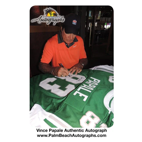Vince Papale Autographed Philadelphia Eagles (Green #83) Custom Jersey - Beckett - Image 2