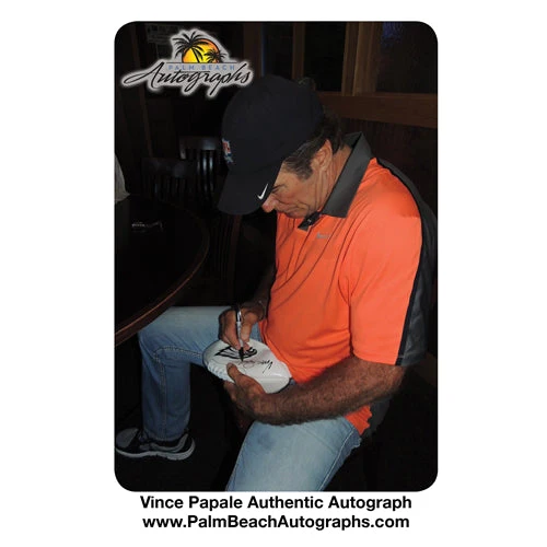 Vince Papale Autographed Philadelphia Eagles Logo Football w/ Invincible Inscription - Image 3