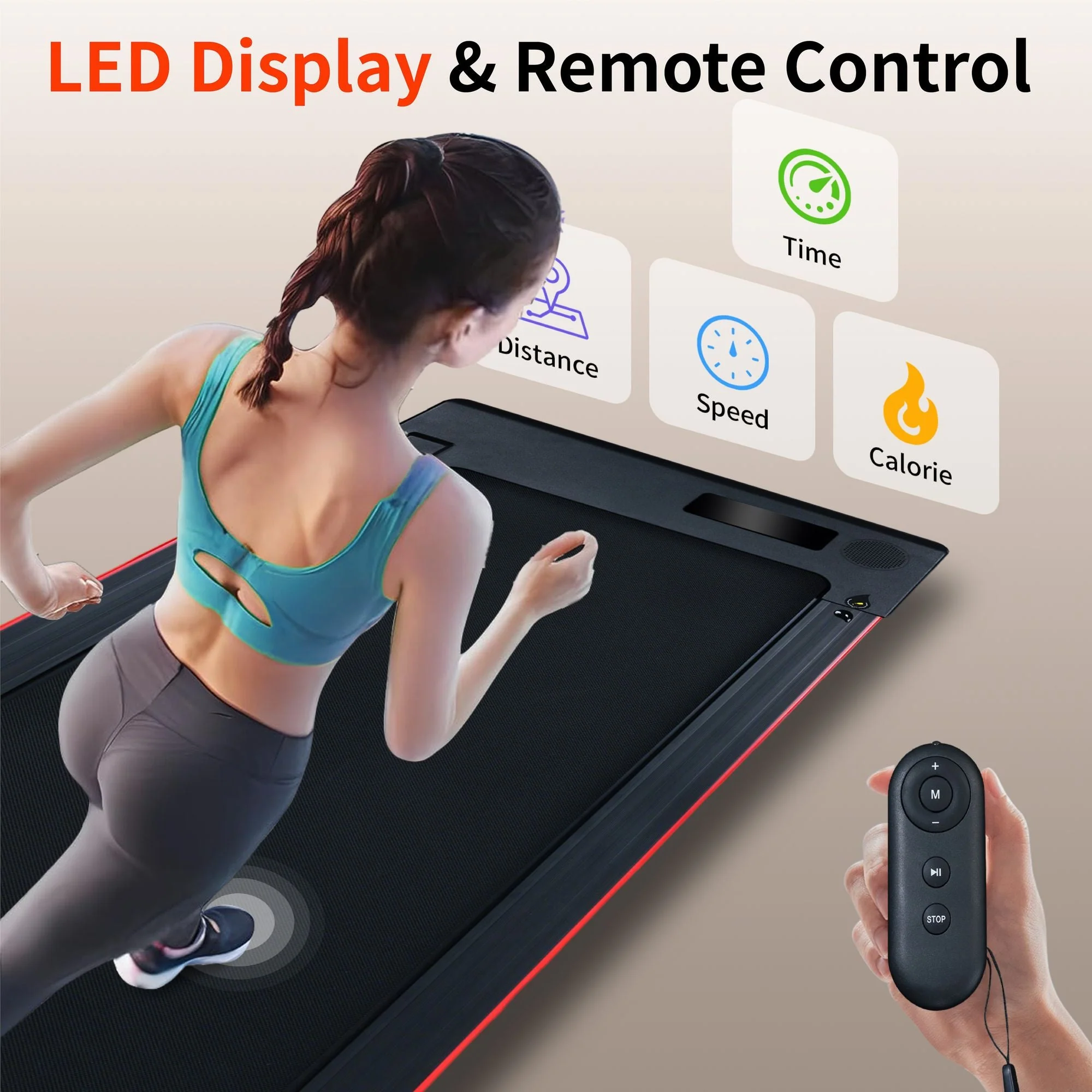 Portable 3HP Walking Pad Treadmill with 10° Incline & LED Display - Image 6