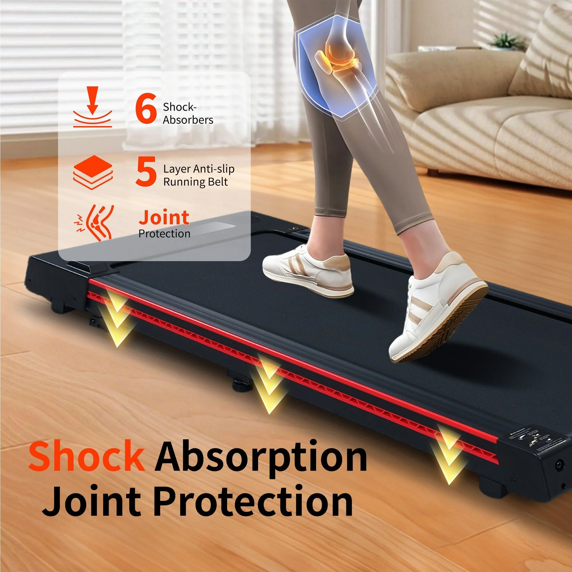 Portable 3HP Walking Pad Treadmill with 10° Incline & LED Display - Image 7