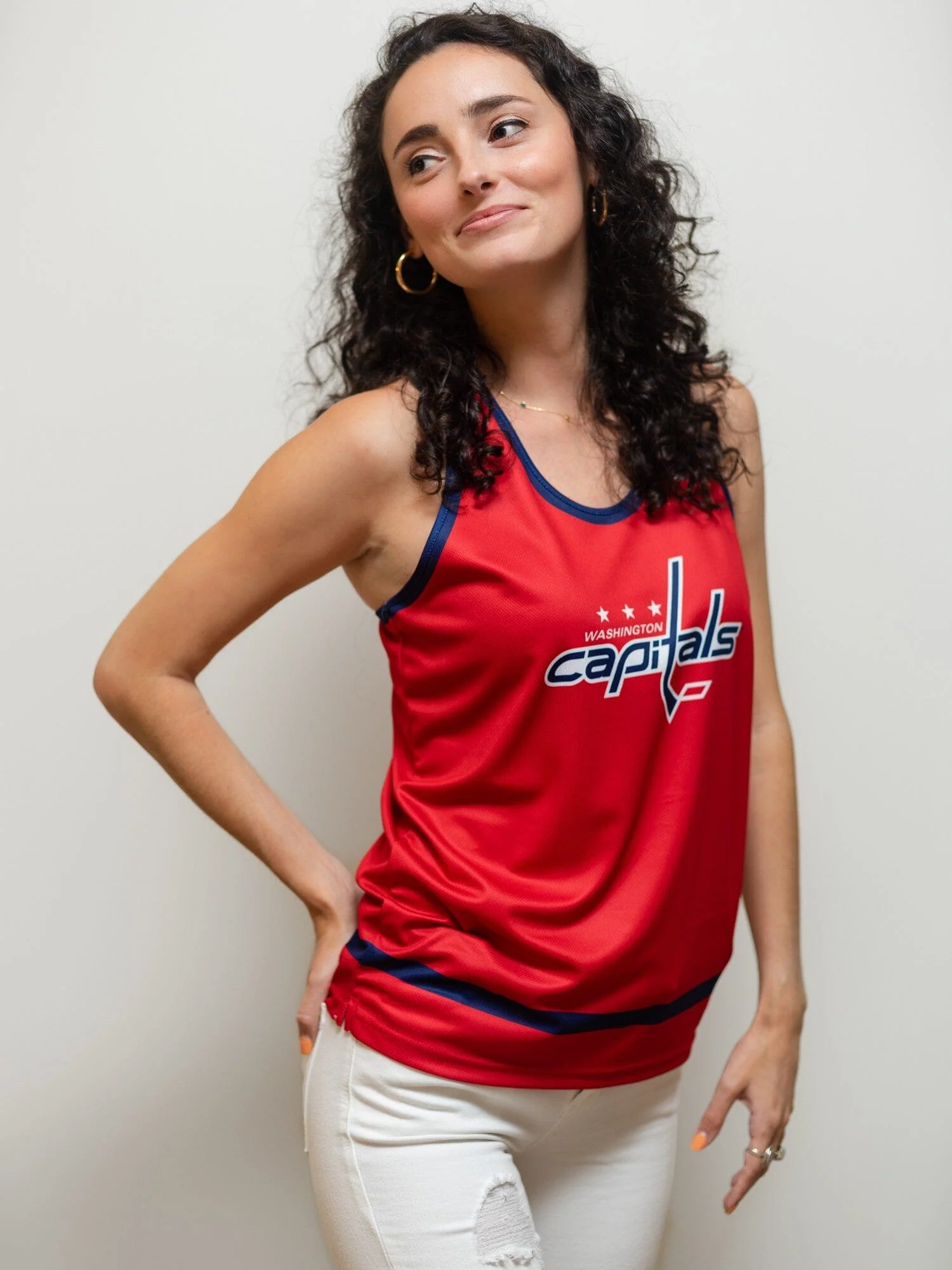 Washington Capitals Women's Racerback Hockey Tank - Image 5