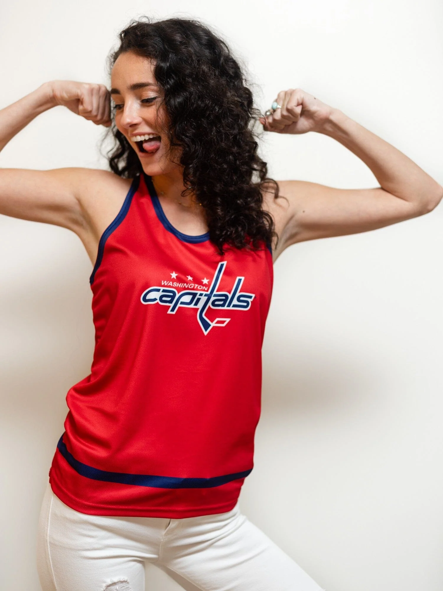 Washington Capitals Women's Racerback Hockey Tank - Image 6