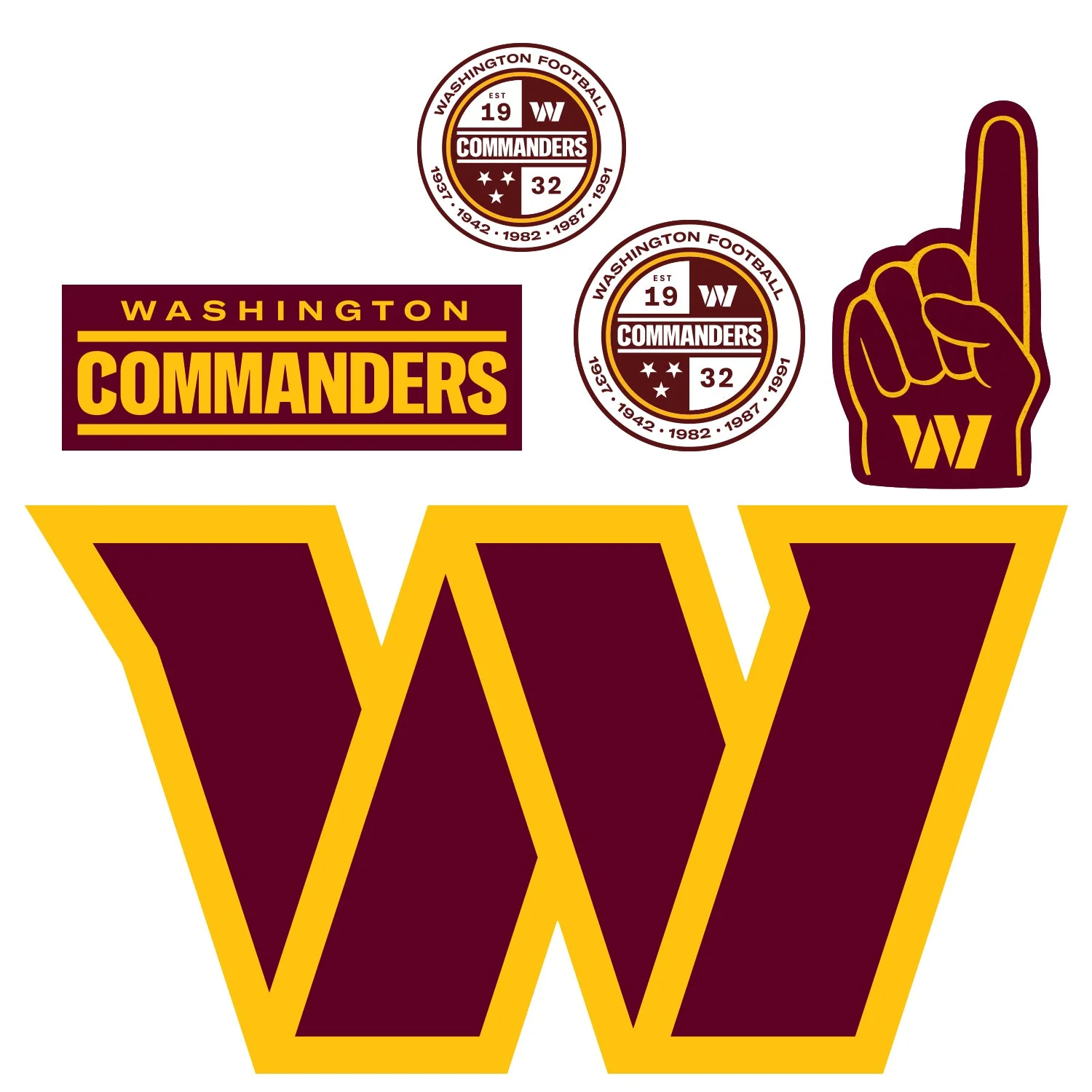 Washington Commanders RealBig Logo Collection Reusable Vinyl Wall Decals - Image 2