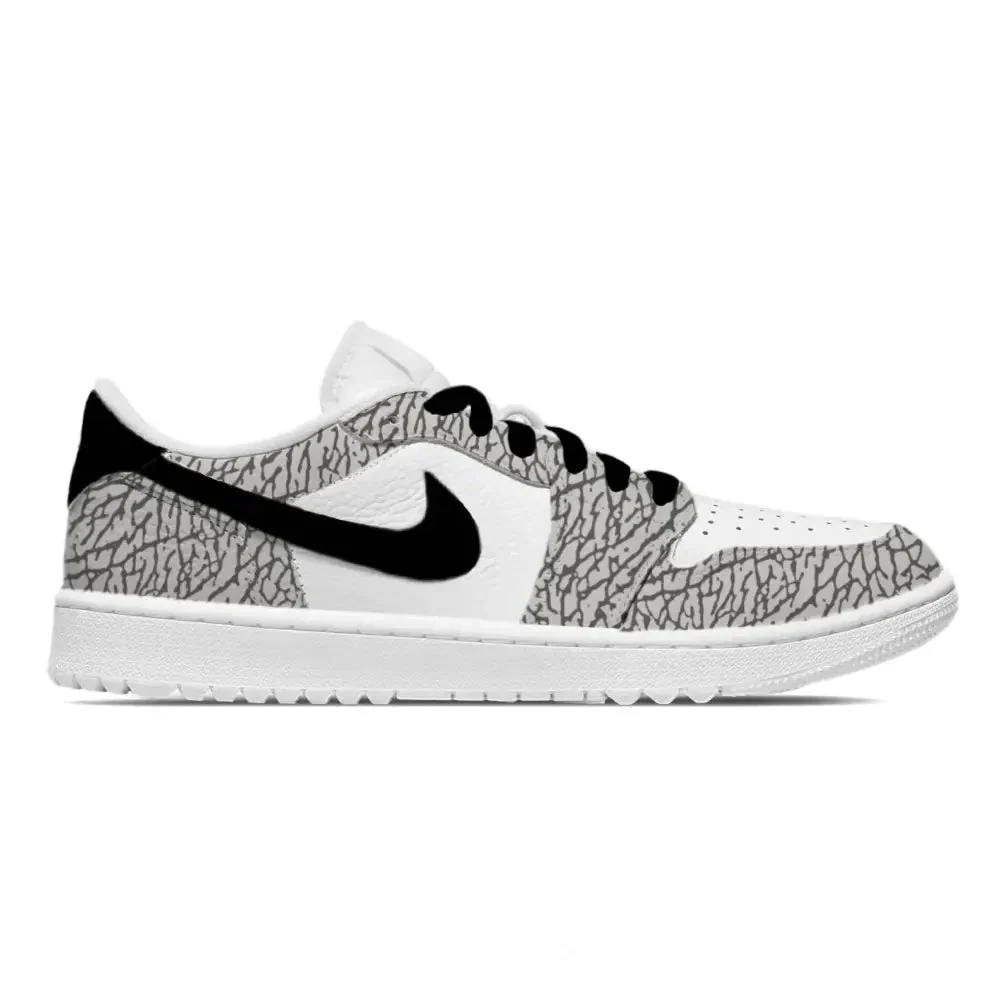 "White Cement" Jordan 1 Golf Shoes