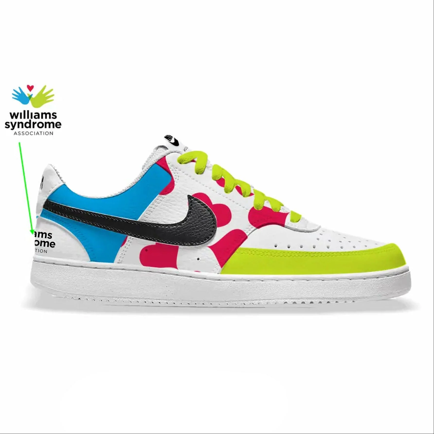 "Williams Syndrome Association" Nike Court Vision Low Shoes - Image 2