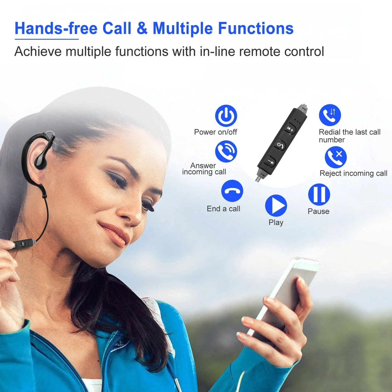 Wireless Headsets V4.1 Sport In-Ear Stereo Headphones Sweat-proof Neckband Earbuds - Image 15