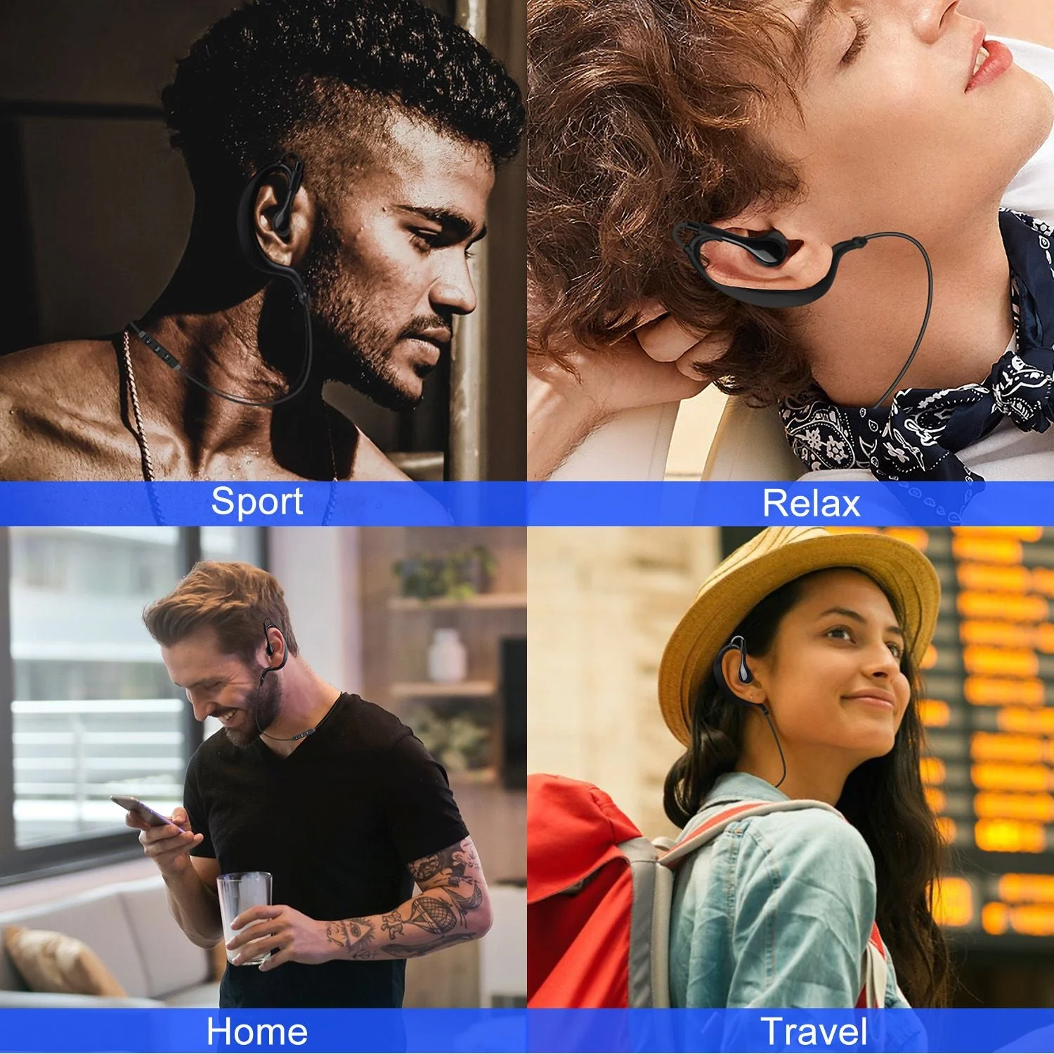 Wireless Headsets V4.1 Sport In-Ear Stereo Headphones Sweat-proof Neckband Earbuds - Image 22