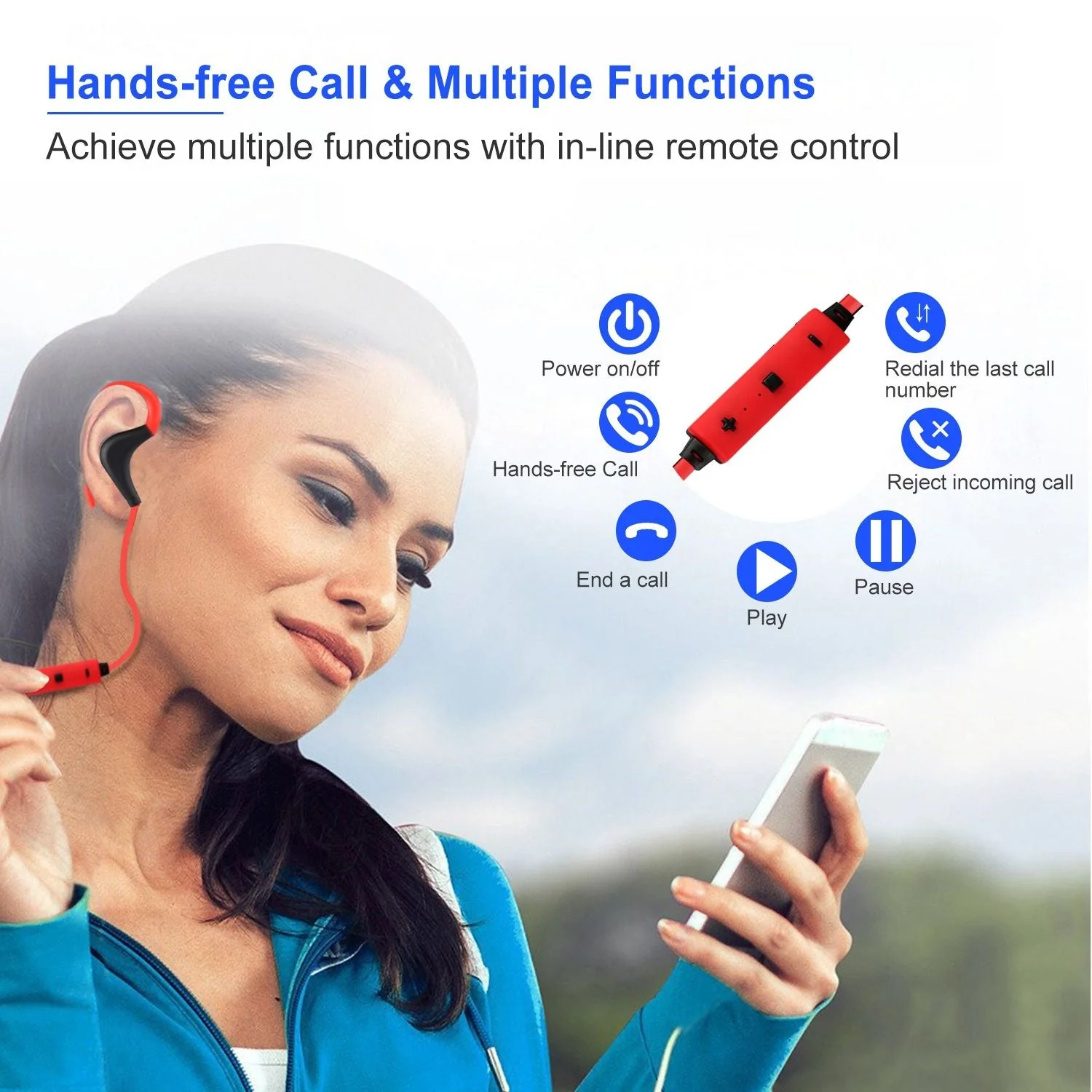 Wireless Headsets V4.1 Sport In-Ear Stereo Headphones Sweat-proof Noise Canceling Earphones Back-earbuds for any activity - Image 6